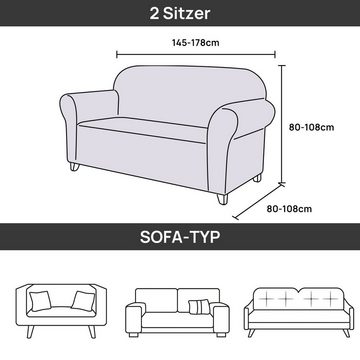 Sofabezug Sofahusse Stretch-Sofabezug aus Stoff 2/3/4 Sitzer Sofadecken, MULISOFT, Waschbar Sofaüberwurf Moderne Couchbezug Sofabezüge mit Armlehne