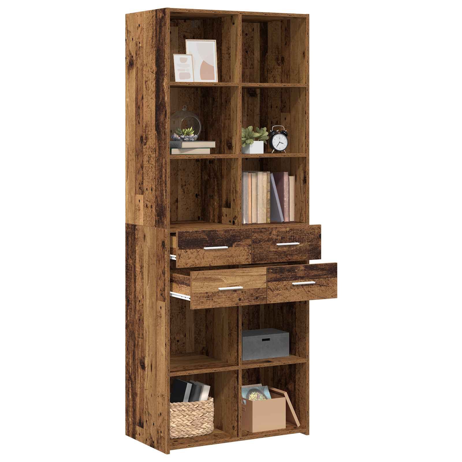 vidaXL Sideboard Bücherregal Altholz 30 x 42,4 x 185,2 cm (1 St)