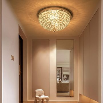 JDONG Deckenleuchten Moderne Kristall mit Chrom Finish Metall E27 Fassung, ohne Leuchtmittel, Deckenlampe für Küche Wohnzimmer Schlafzimmer, Mit Glühbirnen