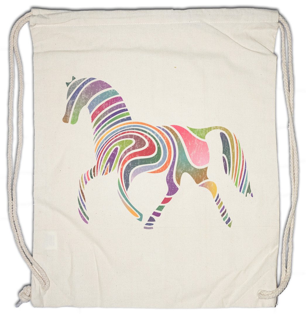 Urban Backwoods Turnbeutel Colored Horse I Turnbeutel Pferd Pferde Reiter Reitsport Turnier Sport (1-tlg), Reiten Riding Rider Horse