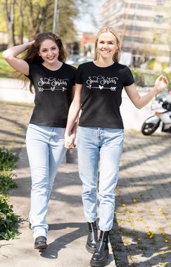 Couples Shop T-Shirt Soulsisters Beste Freunde Damen T-Shirt mit lustigem Spruch