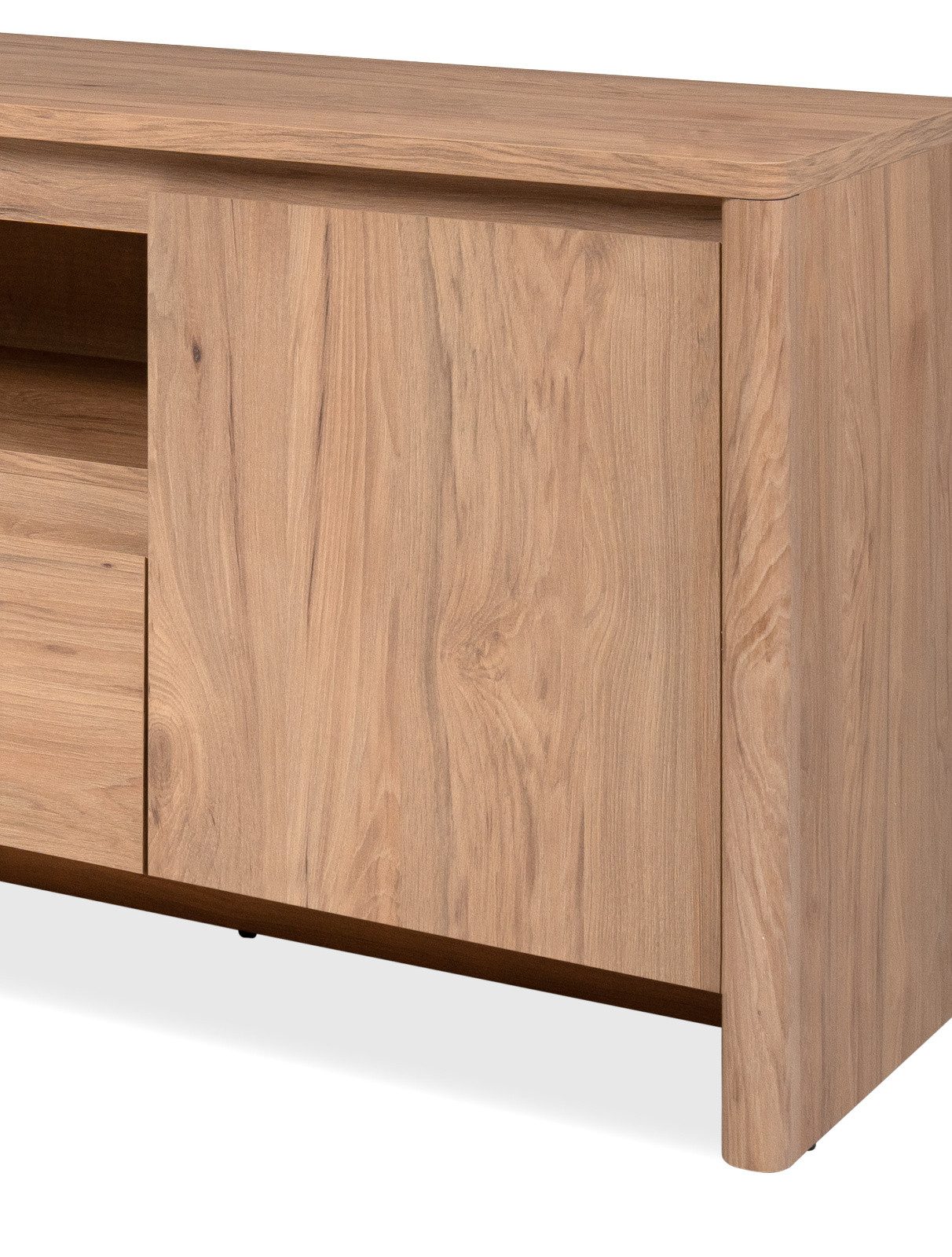Furn.Design Lowboard Luzern (TV Unterschrank in Hickory Walnuss, 164 x 59 cm), mit viel Stauraum und Komforthöhe