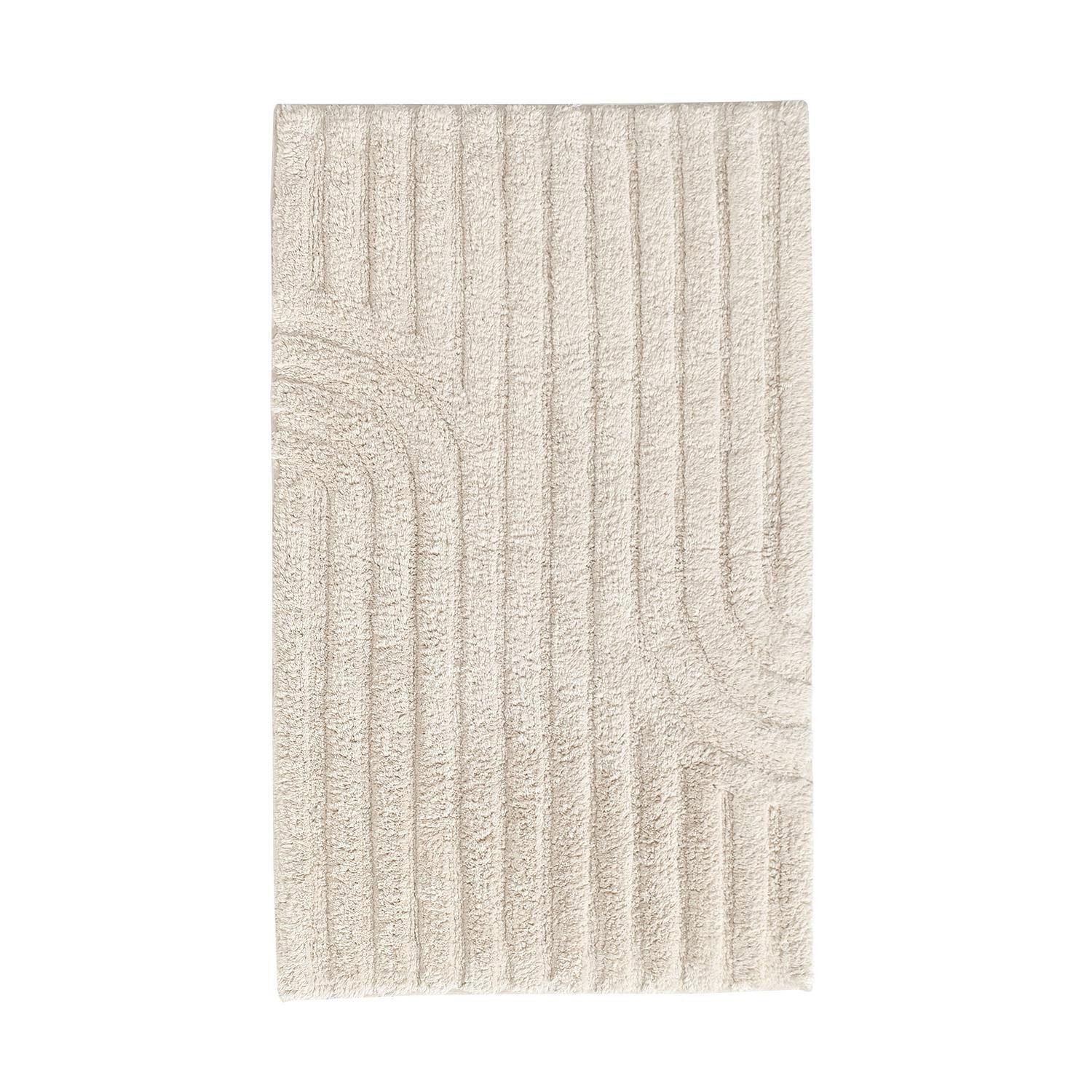 casa NOVA Badematte MINORI, Cremeweiß, Baumwolle, rechteckig, waschbar bis 40 °C, L 100 x B 60 cm
