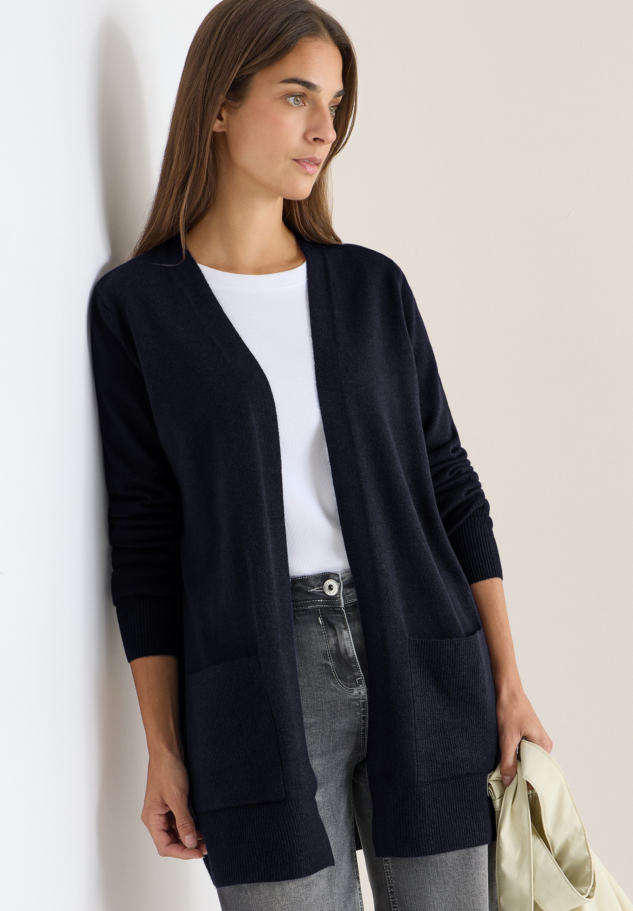 CECIL Longstrickjacke aus softem Materialmix