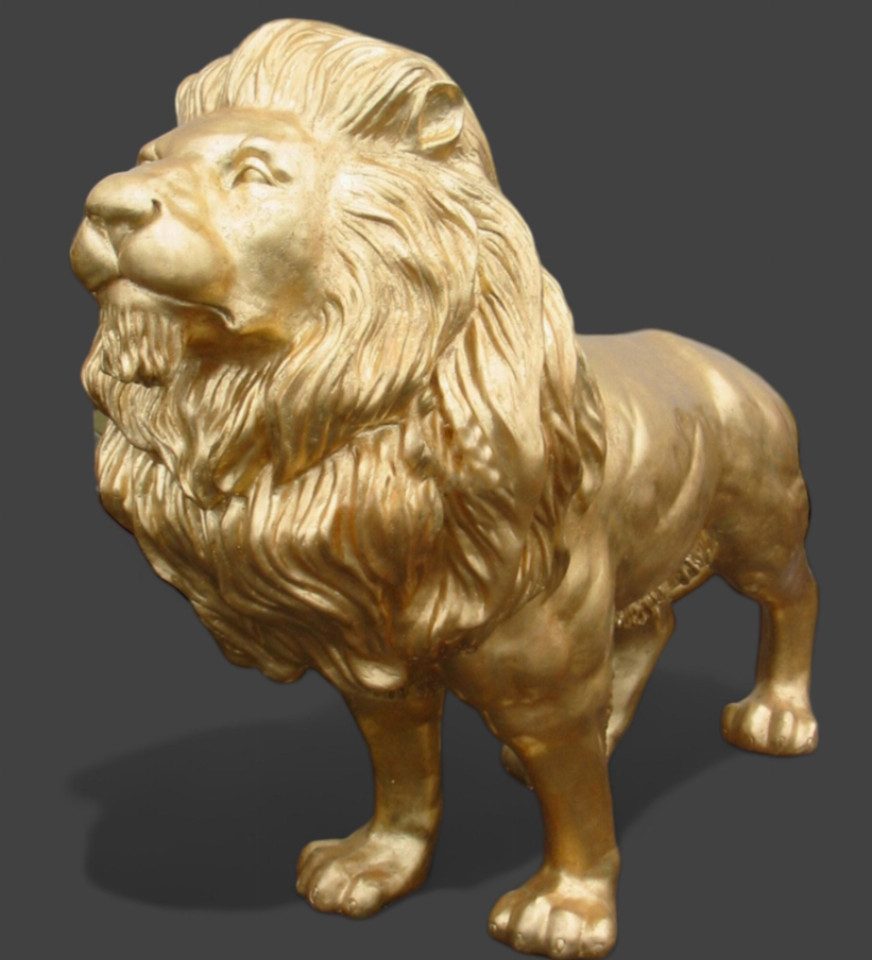 Walt-Deko Dekofigur goldener Löwe 190cm breit Dekorationsfigur/Werbefigur - Hochwertiger