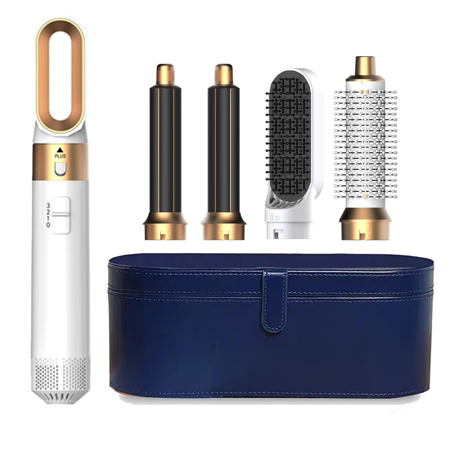 Athlix Lockenstab 5-in-1 Lockenstab Haarstyler Haartrockner Glätteisen Lockenwickler, 1.000 W, 5 Aufsätze, bis 140 Grad