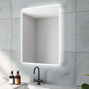AQUABATOS Wandspiegel Badezimmerspiegel mit Beleuchtung 80x60cm Antibeschlage Lichtspiegel, Touchsensor+Wandschalter, Dimmbar, Horizontale/Vertikale Aufhängung
