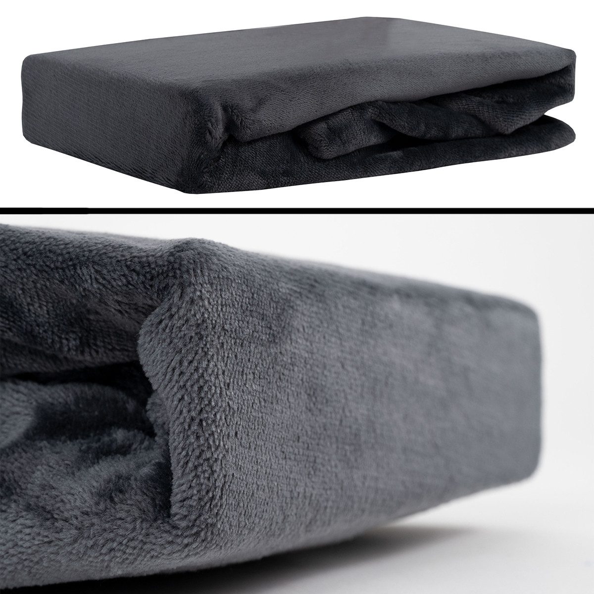 Visaggio Spannbettlaken Cashmere Touch Winter Spannbetttuch Super Soft Bettlaken, Nicki, Gummizug: rundum, Flauschig warmes Teddyplüsch, Einfarbig – Bild 3 von 5