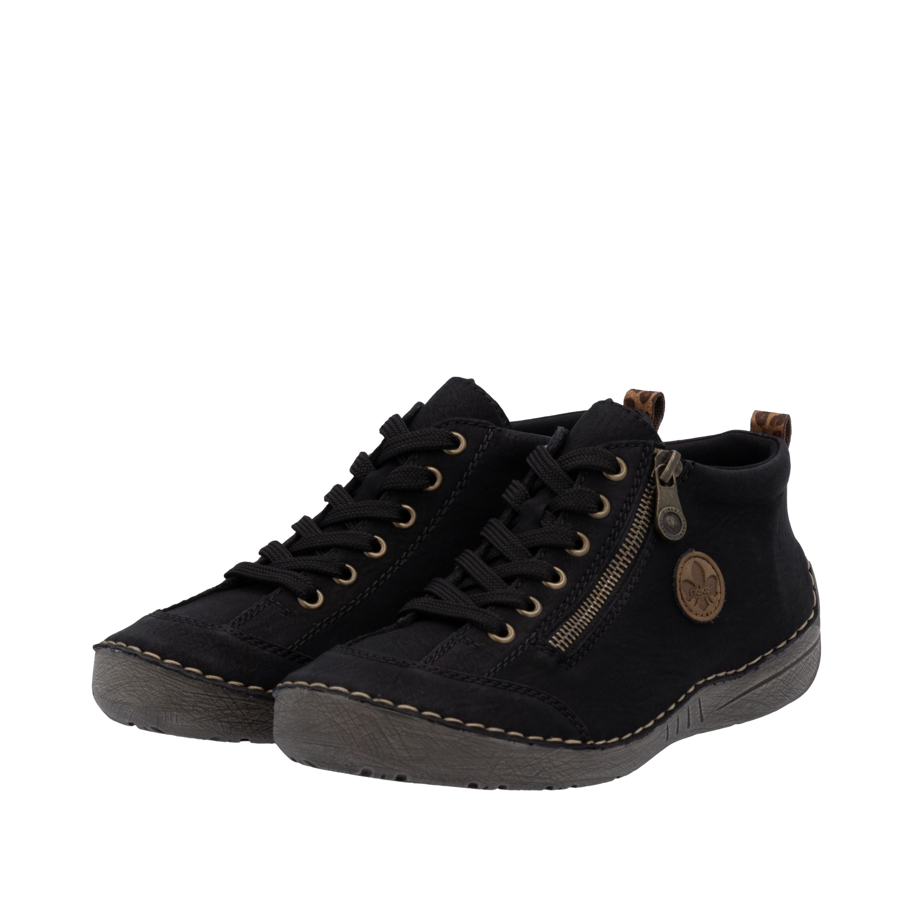 Rieker Schnürboots Sneaker, Schnürschuh, Outdoorschuh mit Reißverschluss