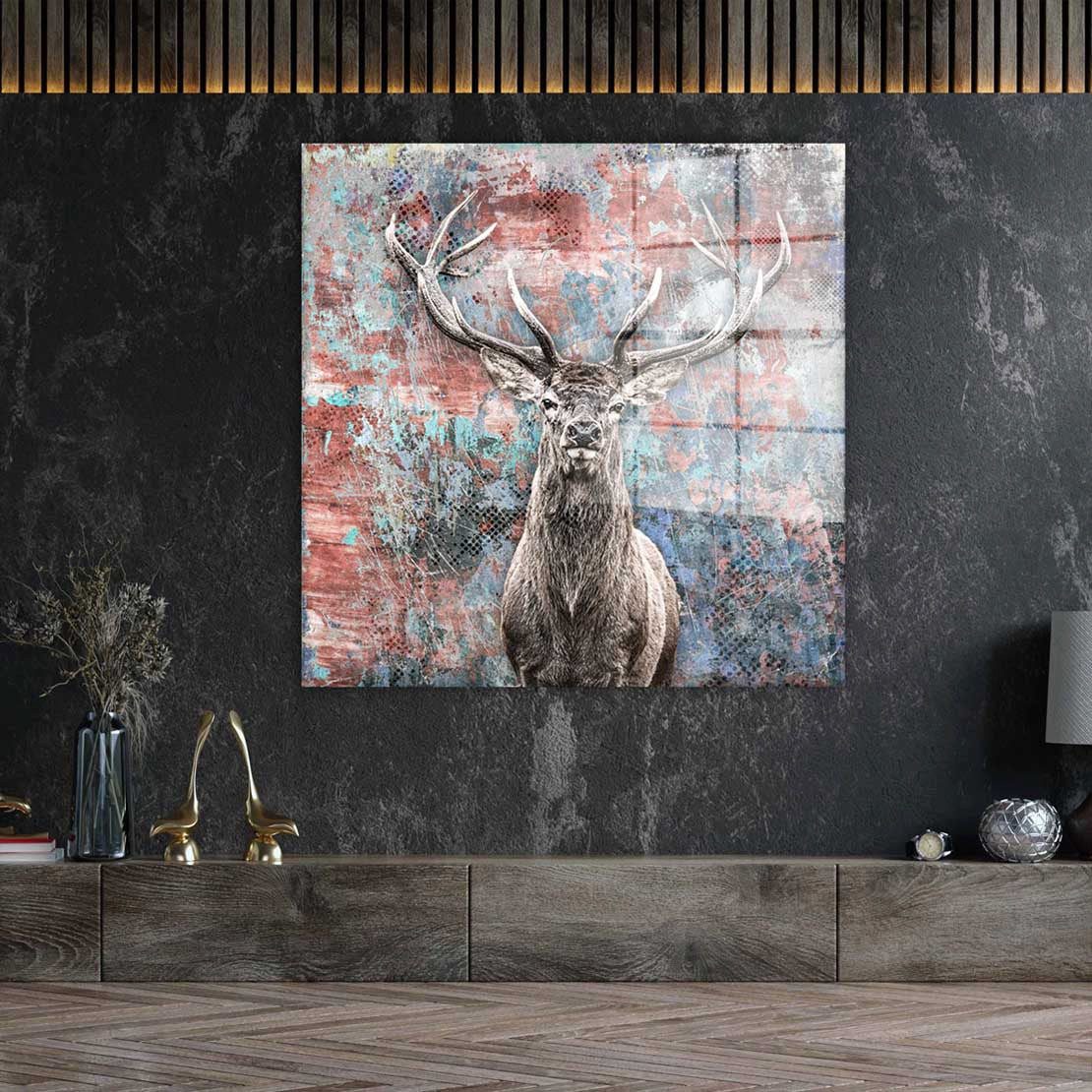 Artedinoi Acrylglasbild Hirsch wunderschön Acrylglas Wandbild Bild Wanddeko Wohnzimmer XL