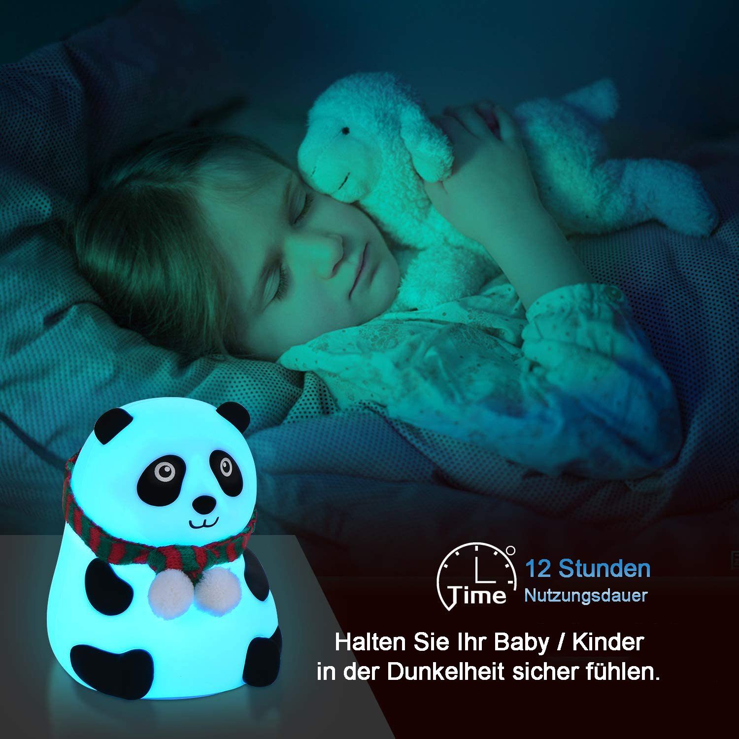 Silikon Lampe, Nachtlicht wechselnde Tier LED Nachtlicht. Farbe Kleinkind für Bär Baby, 7 Haiaveng Panda