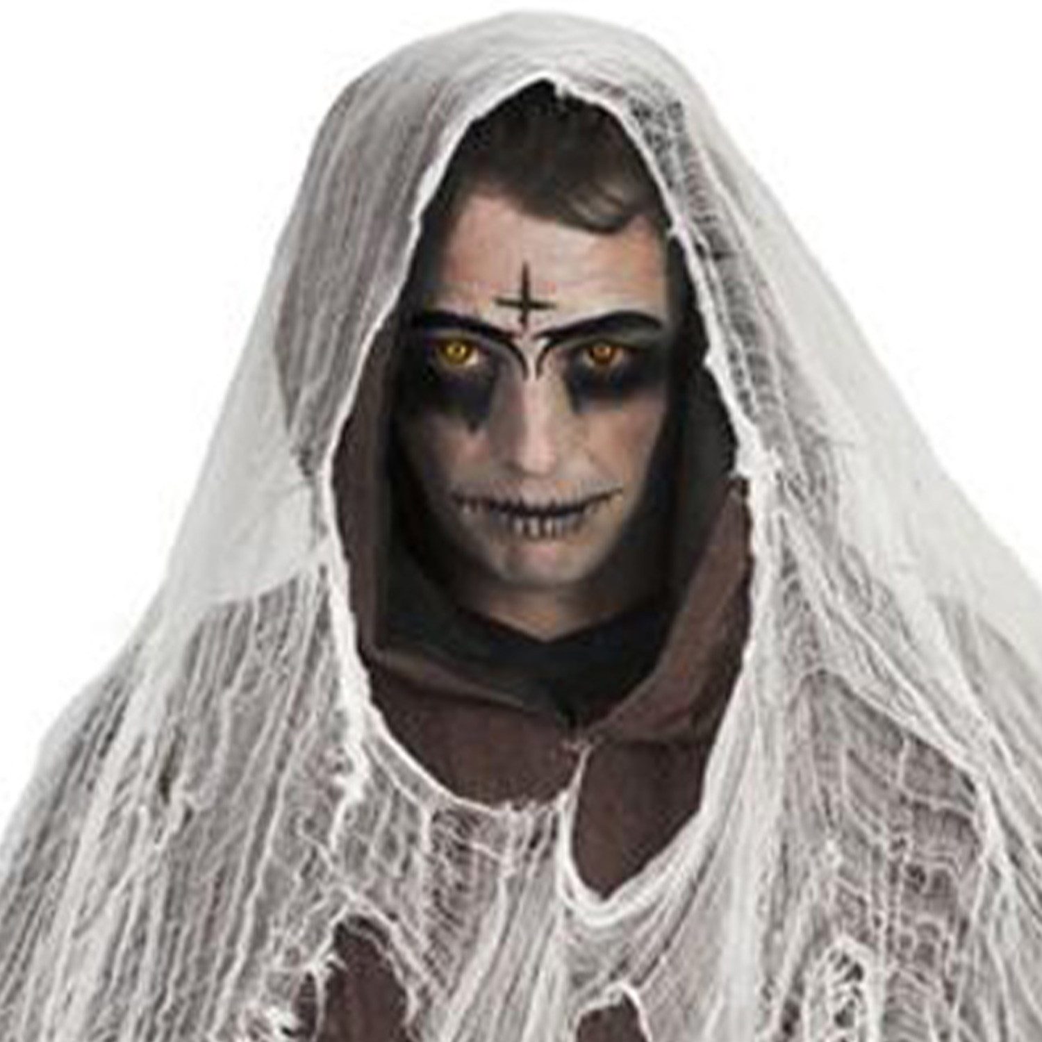 Funny Fashion Hexen-Kostüm Halloween Umhang mit Kapuze - Braun, Ghul Zombie