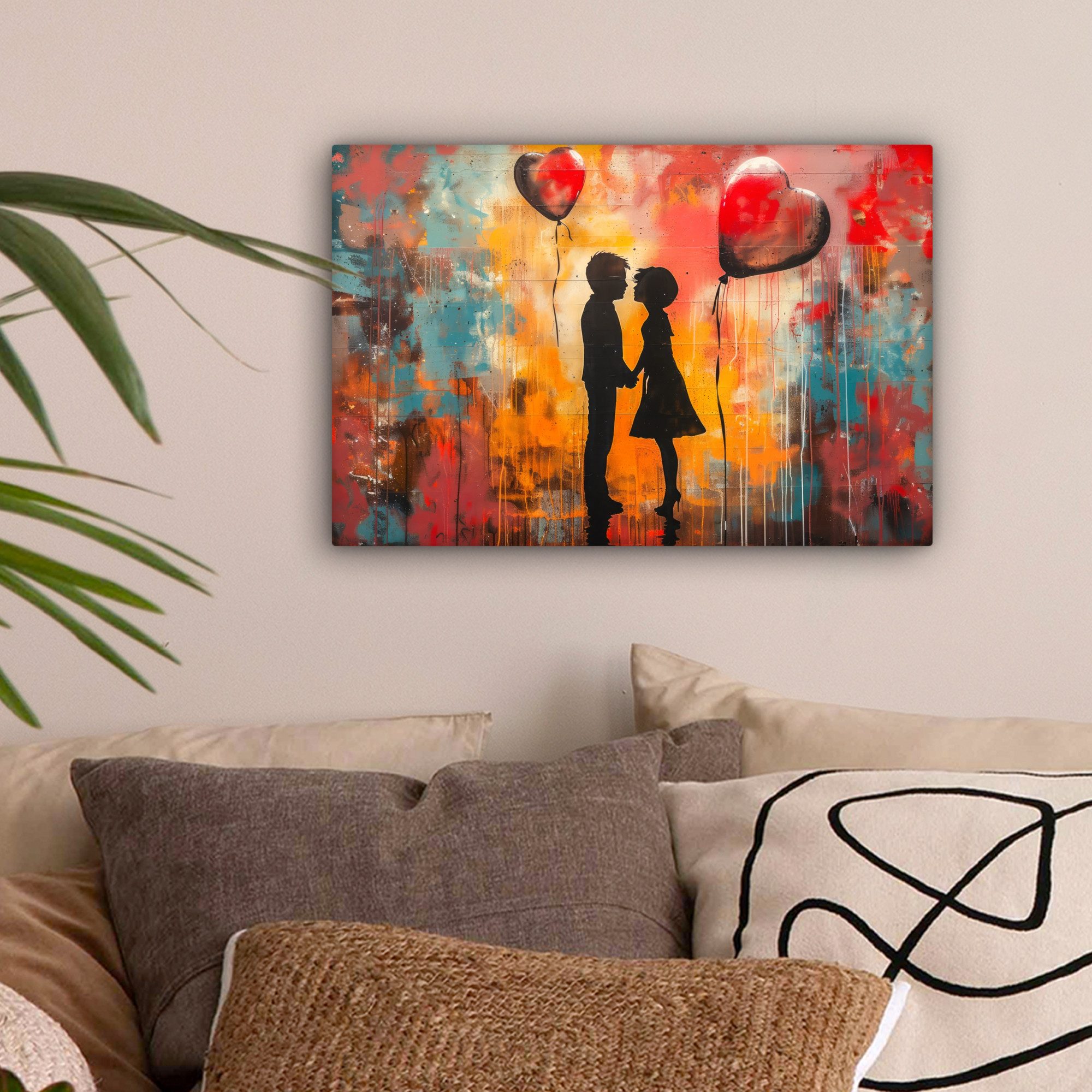 OneMillionCanvasses® Leinwandbild Straßenkunst - Liebe - Graffiti - Kunst - günstig online kaufen