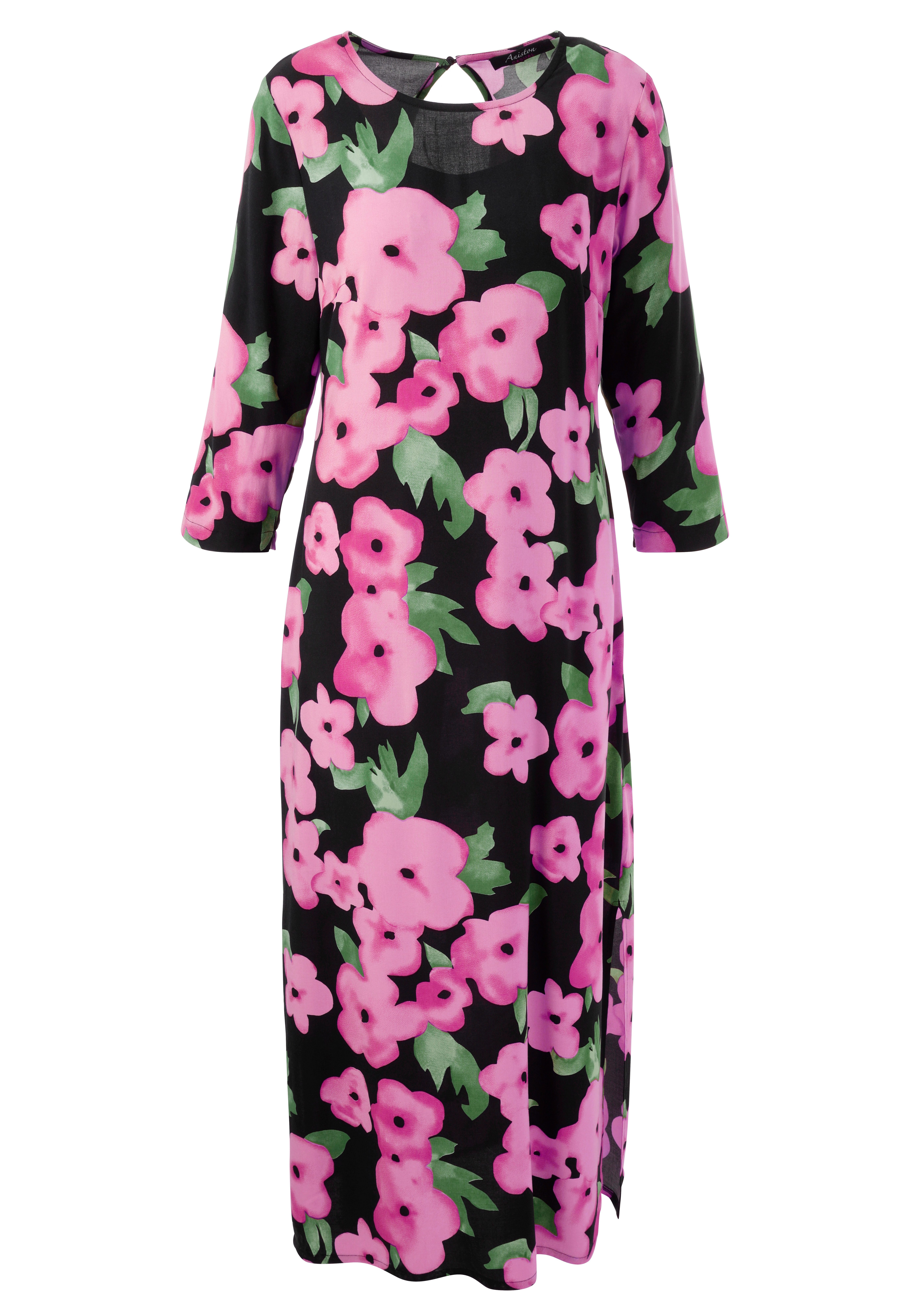 Aniston CASUAL Maxikleid mit farbenfrohen Blumendruck - jedes Teil ein Unikat