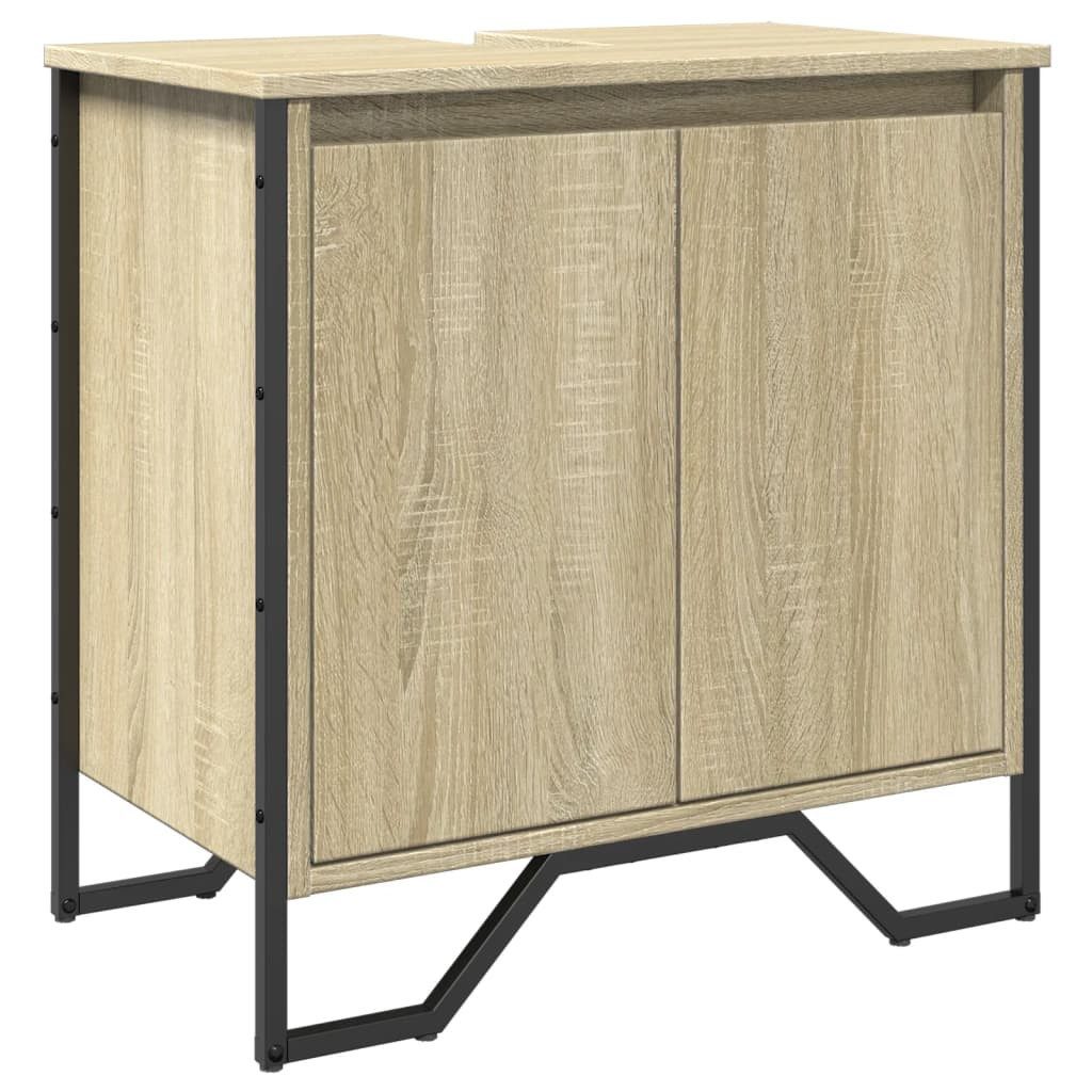 vidaXL Badezimmer-Set Waschbeckenunterschrank Sonoma-Eiche 60x35x60 cm günstig online kaufen