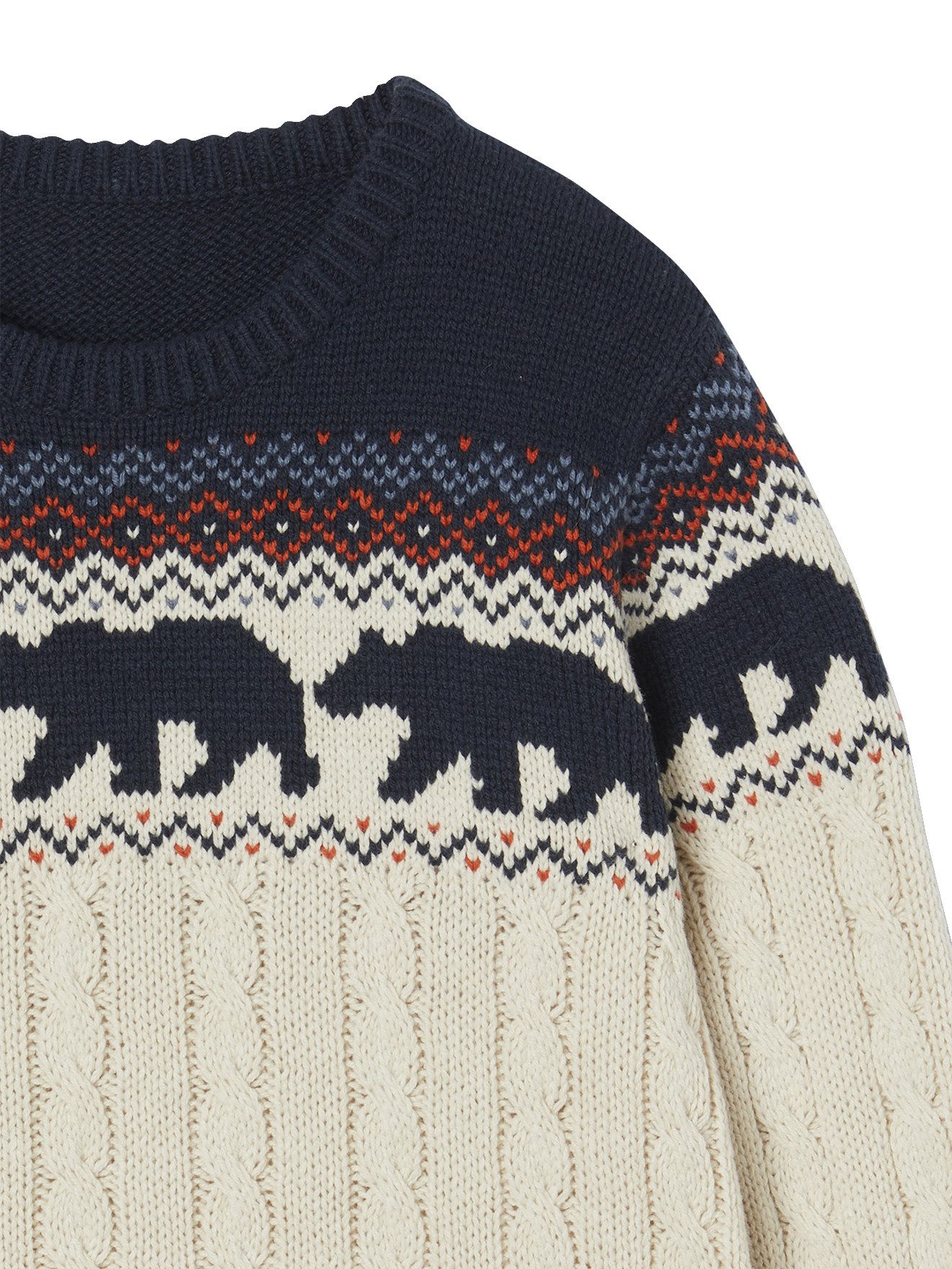 vertbaudet Pullunder Jungen Jacquard-Pullover mit Zopfmuster