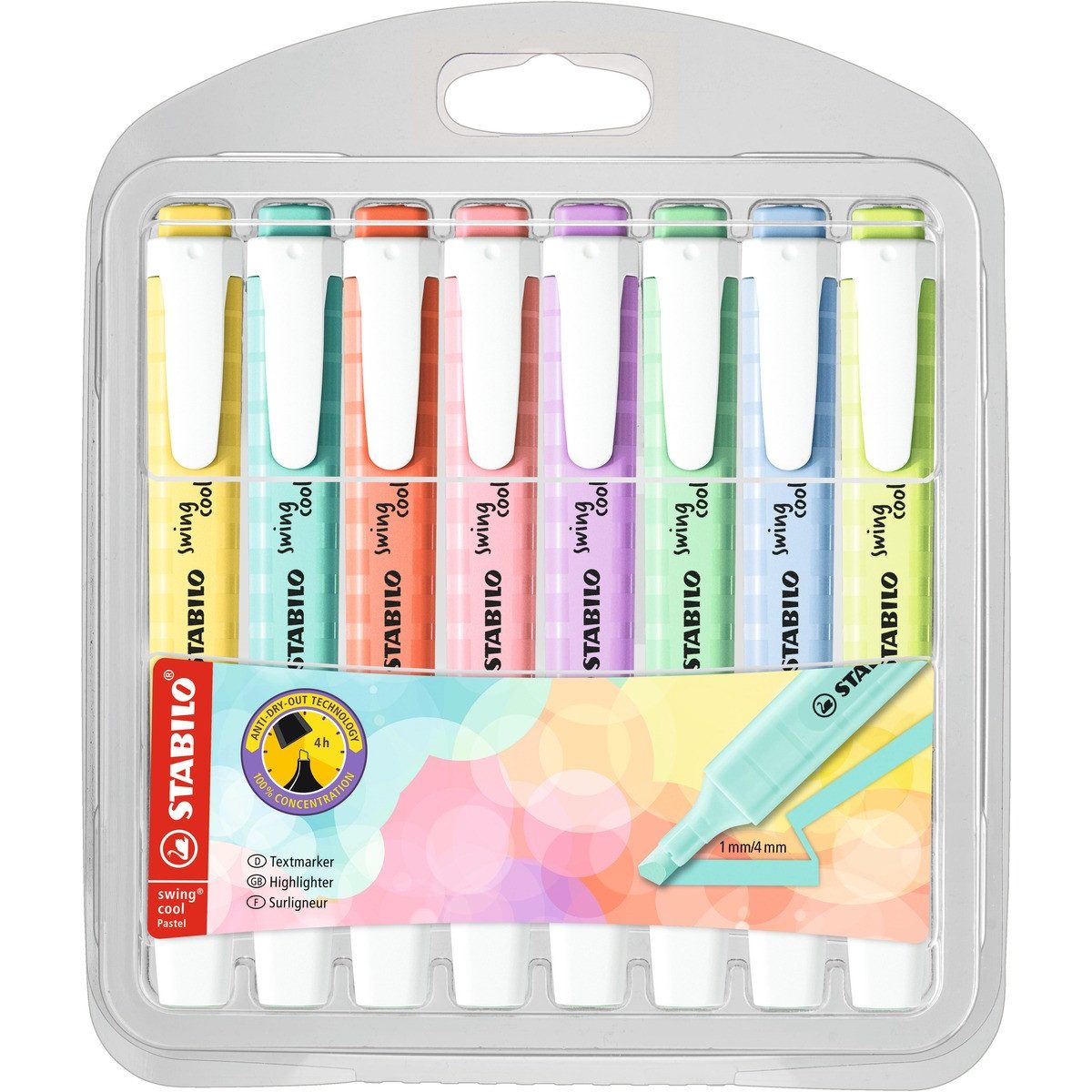 STABILO Marker STABILO Textmarker swing cool Pastel 8 Stück Kunststoffetui