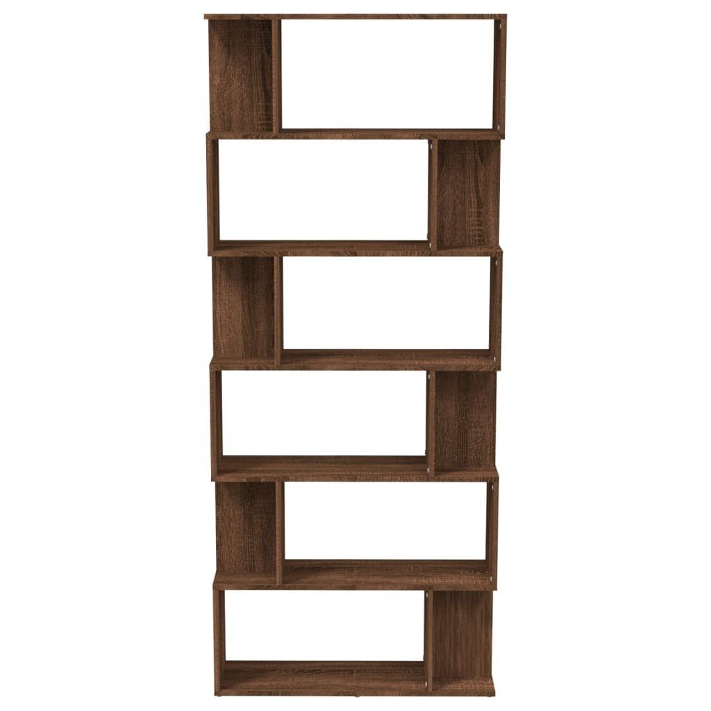 furnicato Bücherregal Bücherregal/Raumteiler Braun Holzwerkstoff Eiche 80x24x192 cm