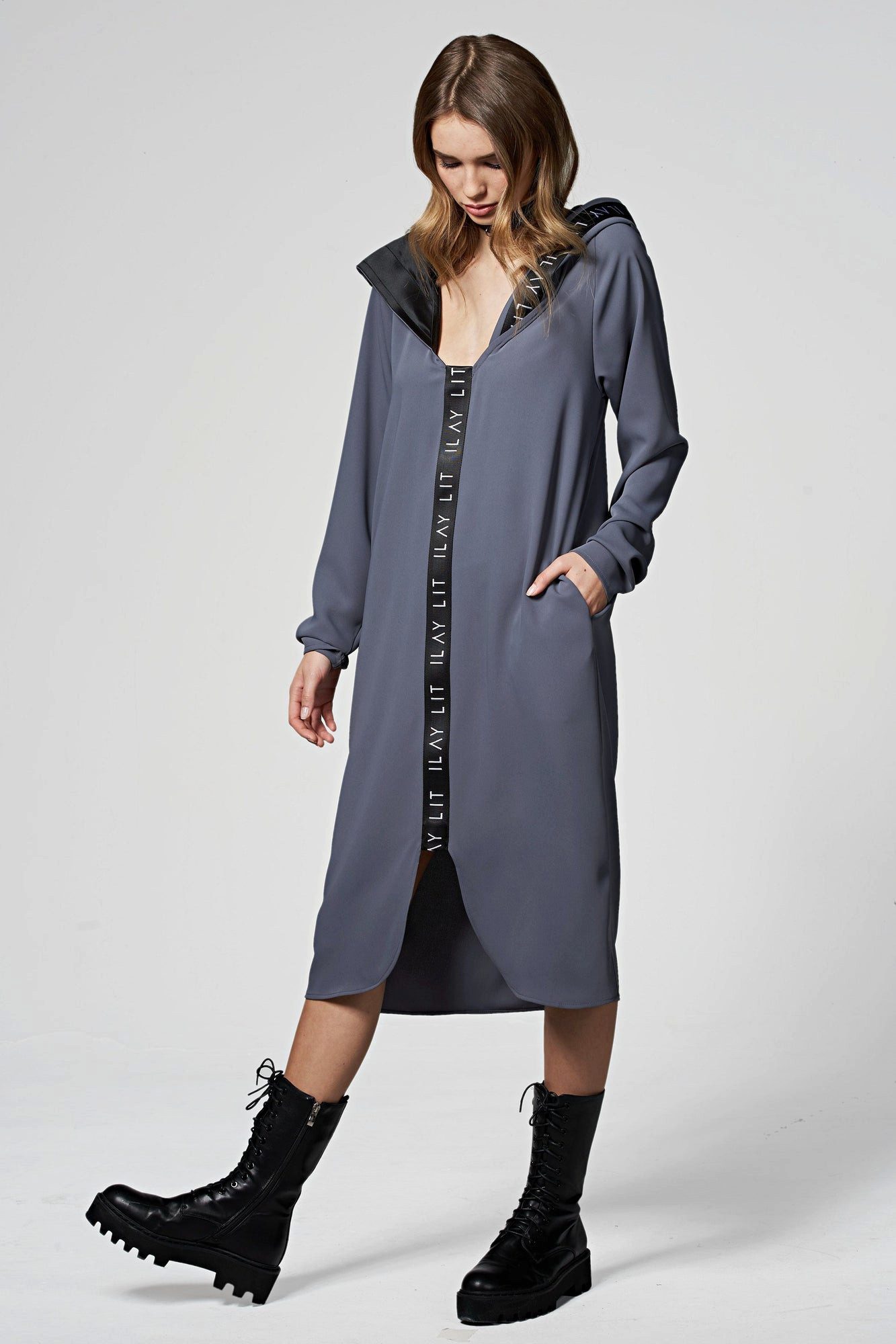 ILAY Lit Hoodie Dawn Dress Grey
