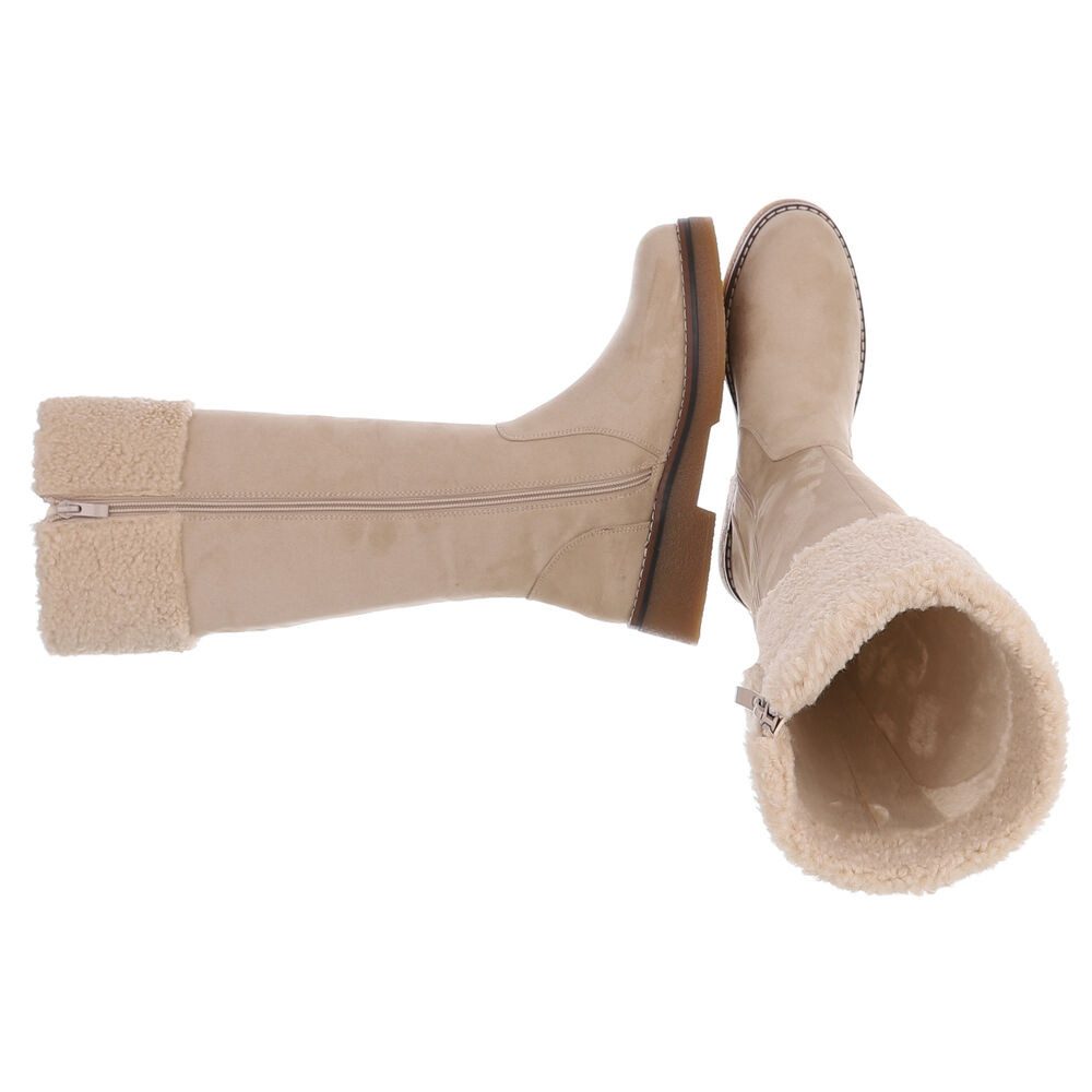 Ital-Design Kniehohe Damenstiefel mit kuscheligem Bund günstig online kaufen