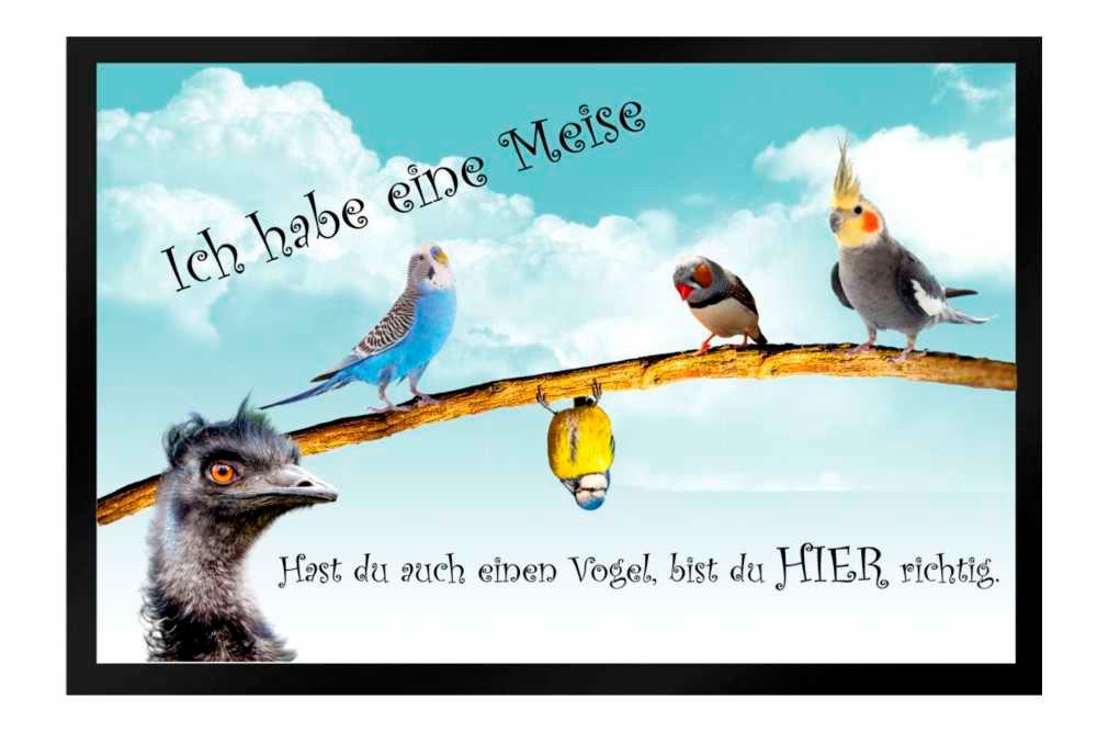 Fußmatte Schmutzfangmatte Ich habe eine Meise Vogel F496