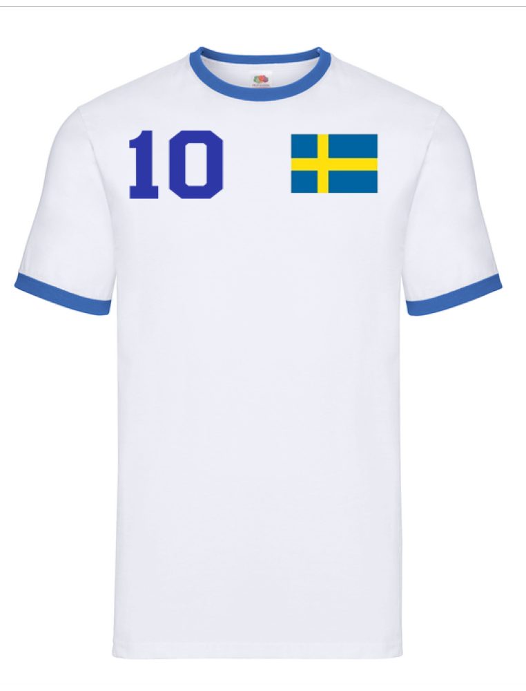 & Trikot Blondie Sport Meister T-Shirt EM Schweden Europa Brownie Sweden WM Blau/Weiss Fußball Herren