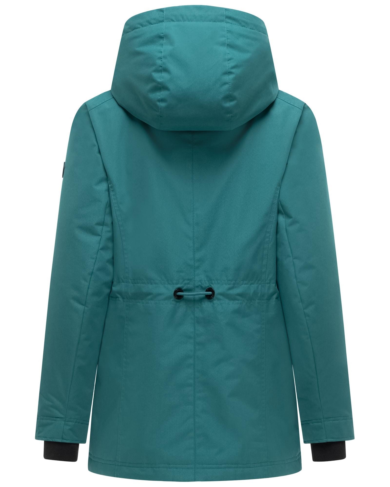 Navahoo Winterjacke Nibellaa 14 Warme Damen Jacke mit Taillenzugkordel