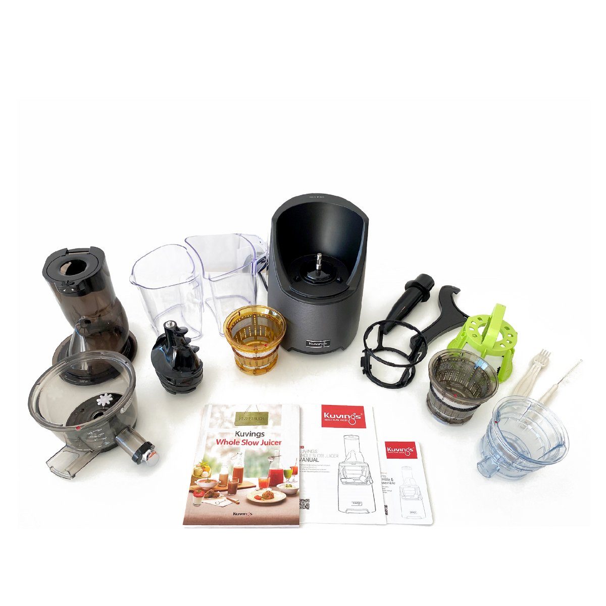 Dunkelrot Smoothie-, Slow Mastizierender 240 Juicer Juicer Slow Kuvings Whole Sorbetfilter 3-in-1 W, Set) (incl. Signature, EVO820 Sorbet Kaltpress-Entsafter Matt Smoothie mit Filter