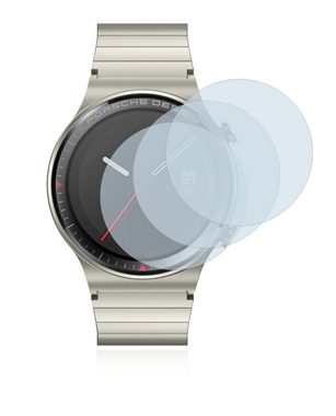 Savvies Panzerglas für Huawei Watch GT 2 Porsche Design, Displayschutzglas, 3 Stück, Schutzglas Echtglas 9H Härte klar Anti-Fingerprint