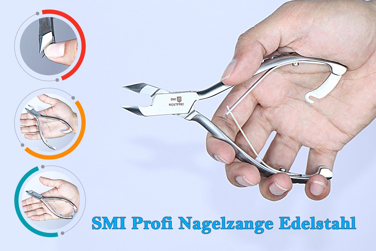SMI Etui eingewachsene Nagelzange Kopfzange mit Eckenzange Kopfschneider Nägel