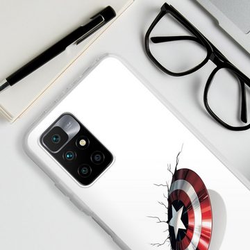 DeinDesign Handyhülle Captain America Offizielles Lizenzprodukt Marvel, Xiaomi Redmi 10 Silikon Hülle Bumper Case Handy Schutzhülle