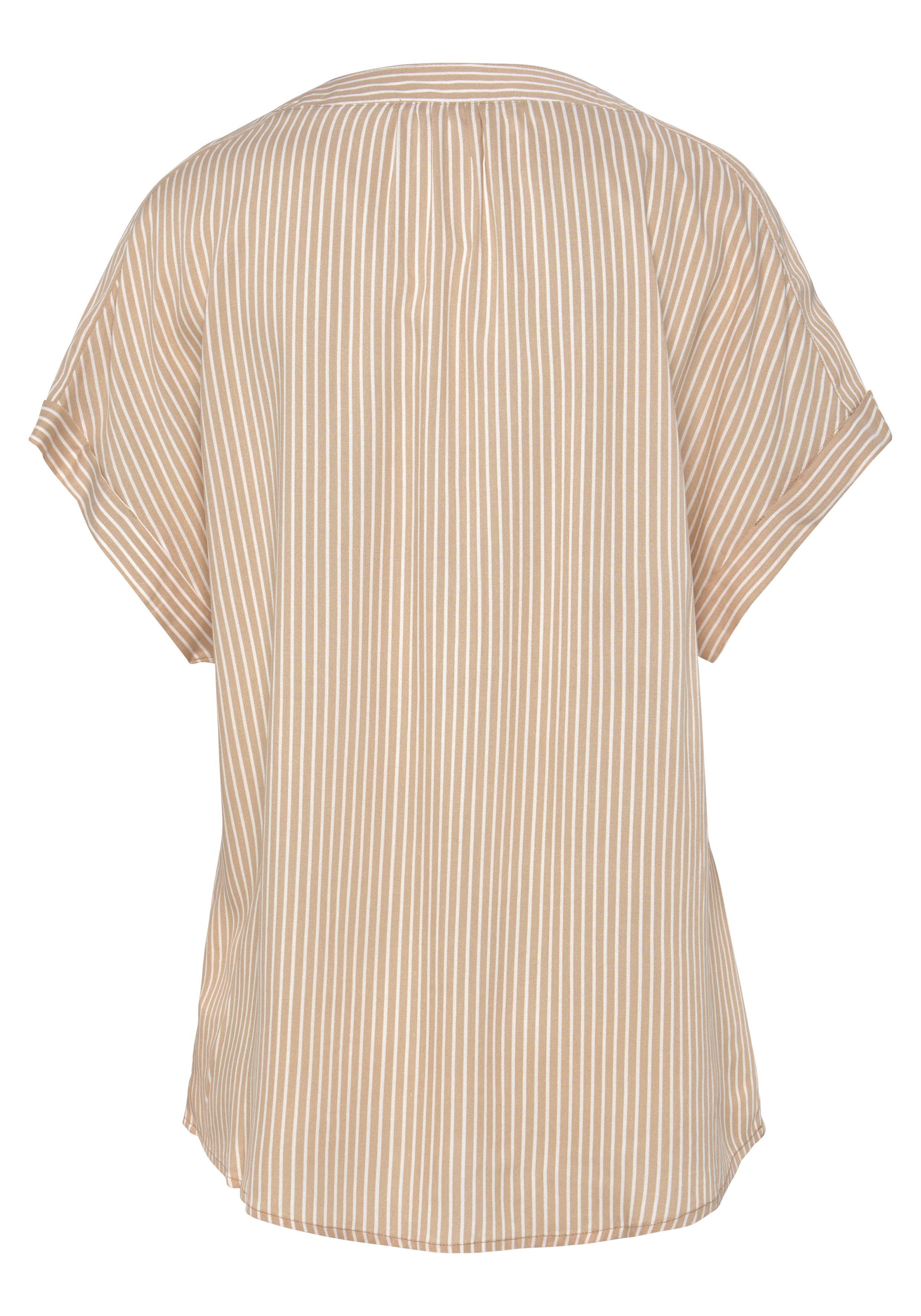 Vivance Kurzarmbluse mit Streifendesign, Damenbluse, casual