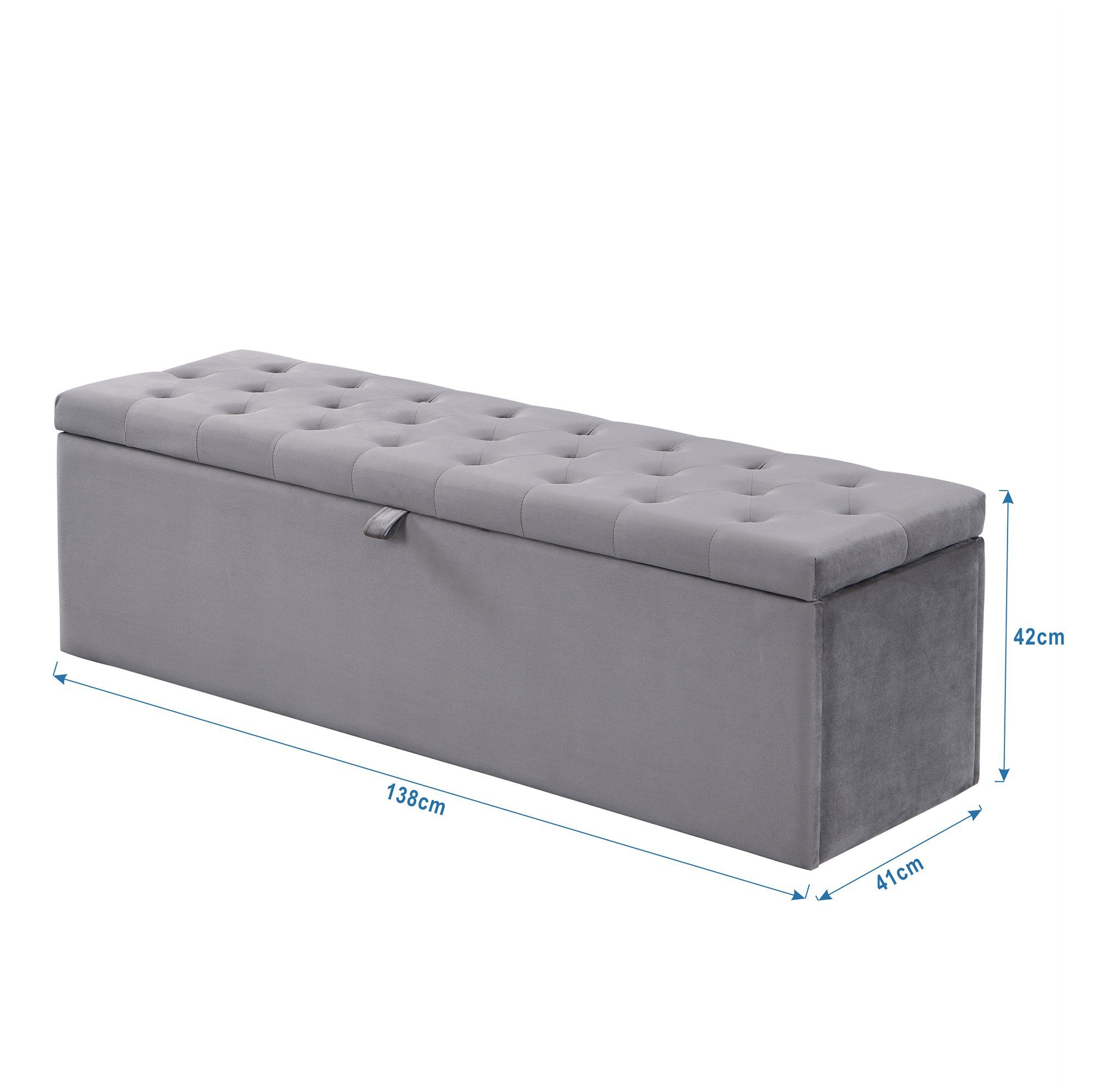 Boxspringbett (Doppelbett Polsterbett), Funktionsbett 140x200cm mit Bettkasten & Polsterbank