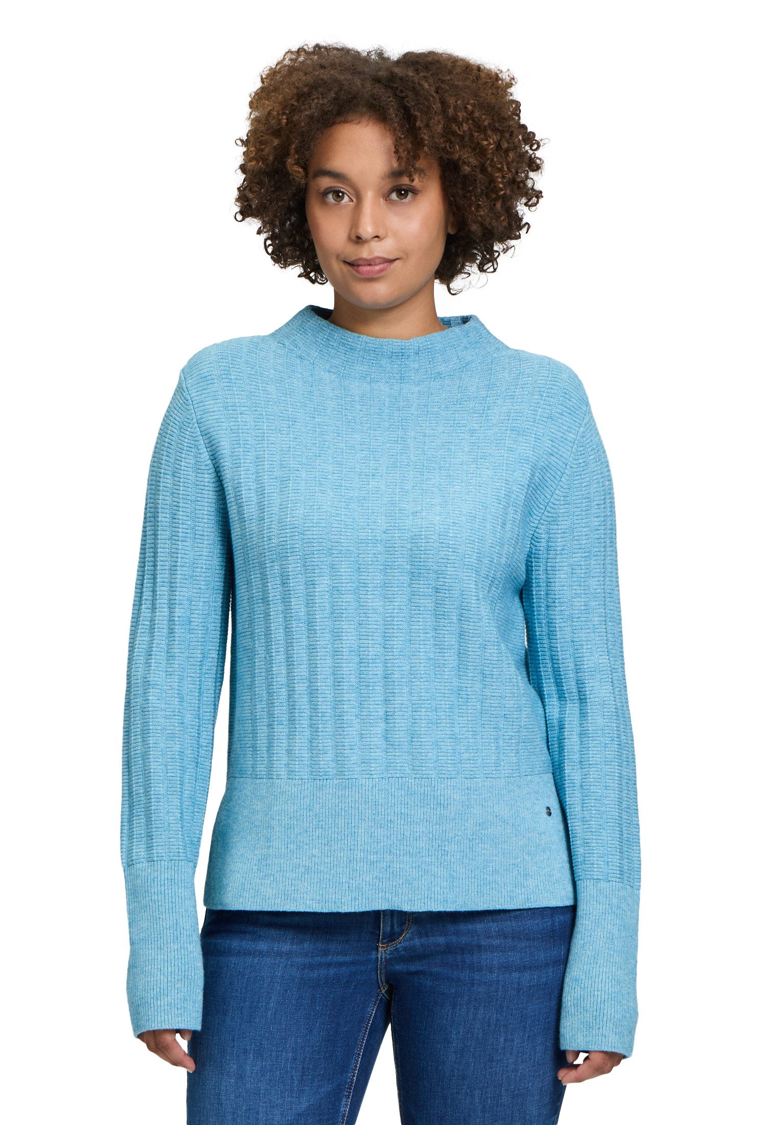 Betty&Co Strickpullover Damen Strickpullover mit Struktur (1-tlg) Kragen günstig online kaufen