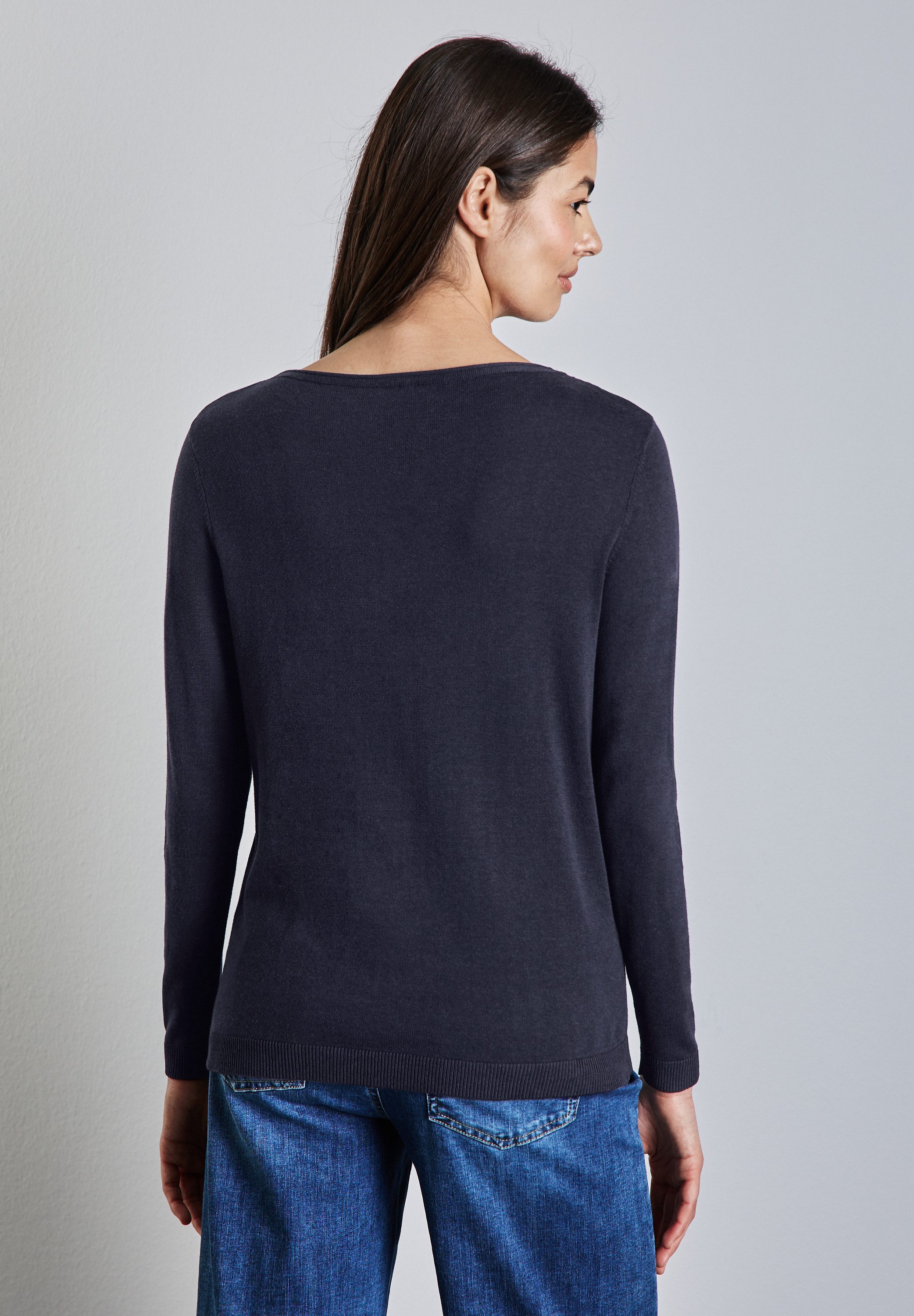 STREET ONE Strickpullover mit Rollsaum am günstig online kaufen