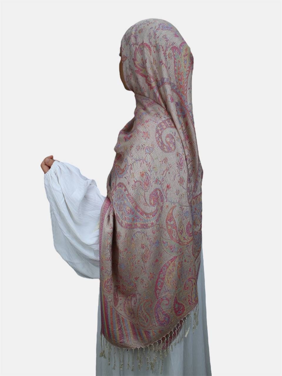 Aymasal Kopftuch Safae Pashmina Muster Hijab Kopftuch Schal Fransentuch sca günstig online kaufen