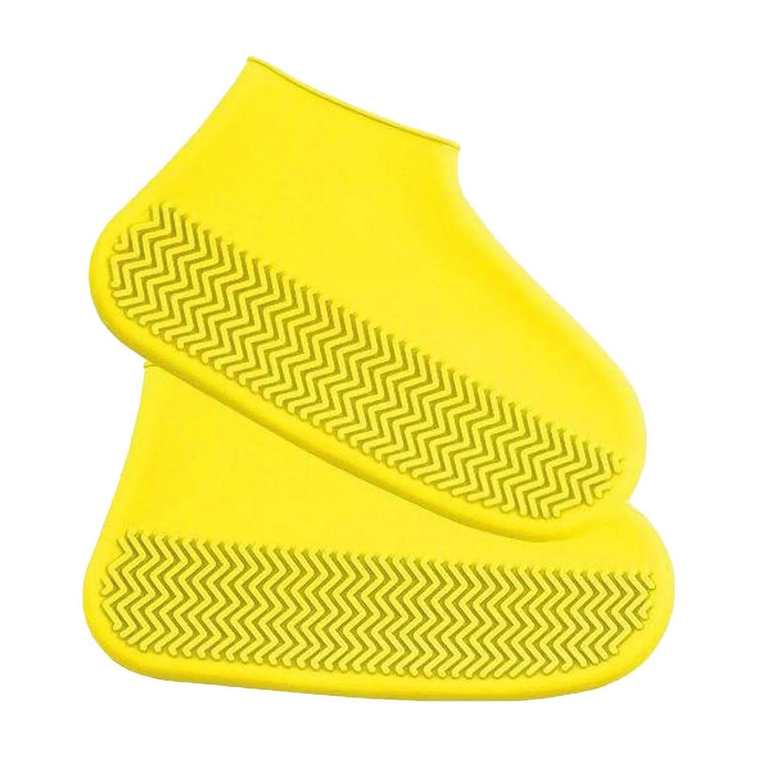 MAGICSHE Schuhüberzieher Unisex Wasserdichte Silikon Überschuhe Gelb