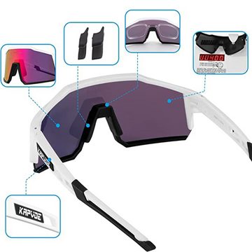 GelldG Fahrradbrille Polarisiert Fahrradbrille TR90 Rahmen Herren Damen Sport Sonnenbrille