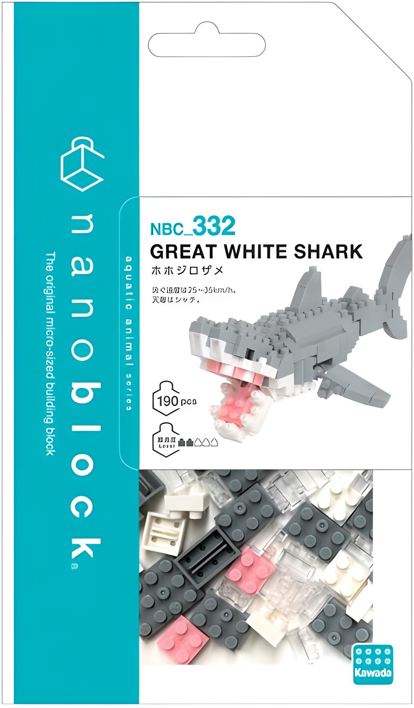 Spiel Nanoblock Weißer Hai groß - 190 Teile