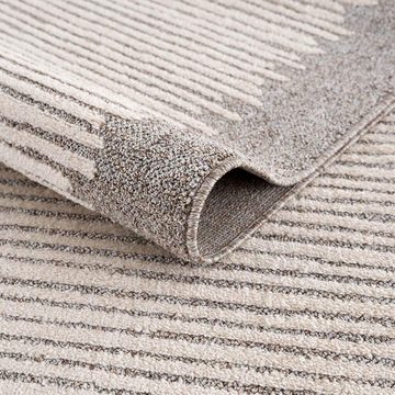Teppich Art 2231, Carpet City, rechteckig, Höhe: 7 mm, Kurzflor, mit Kettfäden, Streifen-Muster
