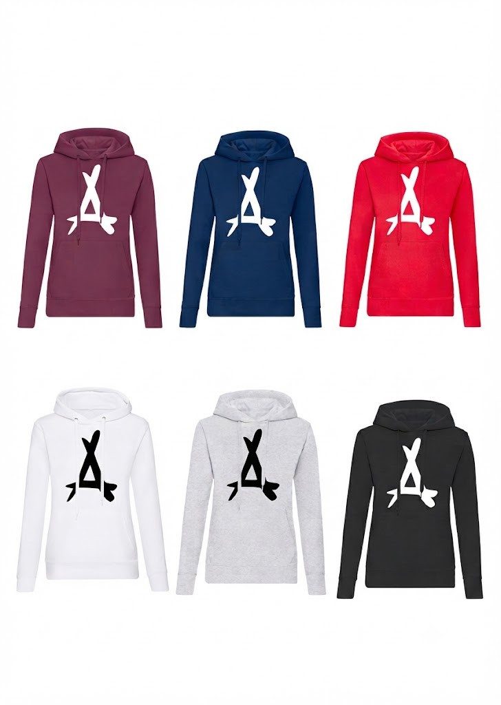 Blondie & Brownie Hoodie Alumni Damen Hoodie Symbol Print Freizeit Kapuzenpullover Design Stil (Einzelstück, Einzelartikel) AlumniA Damen Hoodie Symbolprint Edition