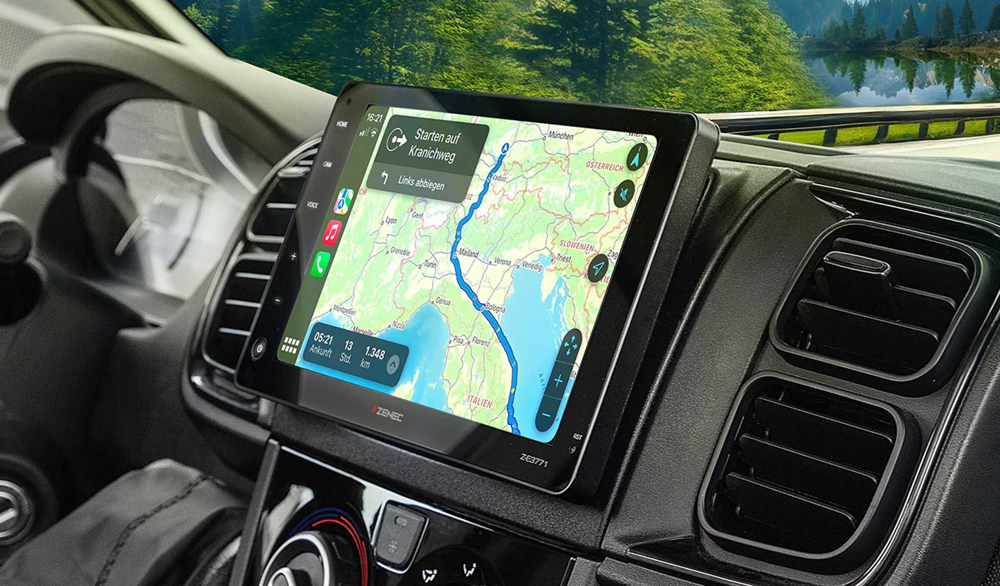 Zenec Z-E3771 1-DIN DAB+ Infotainer mit CP/GAA Autoradio (RDS, AM/FM Radio, Animiertes Display, Freisprecheinrichtung, 1 DIN)