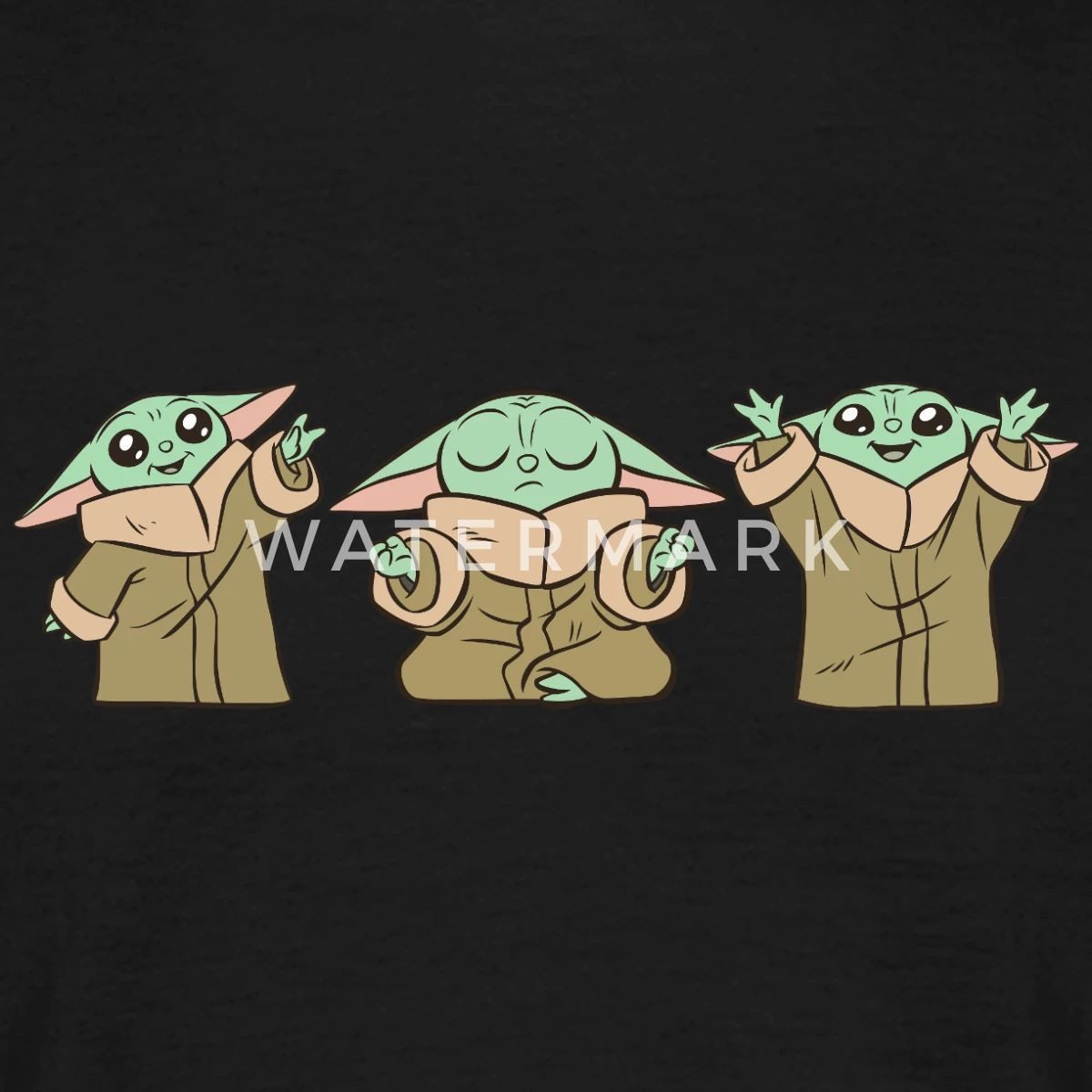 Spreadshirt T-Shirt Star Wars: Mandalorian Grogu Posen Männer T-Shirt (1-tlg)