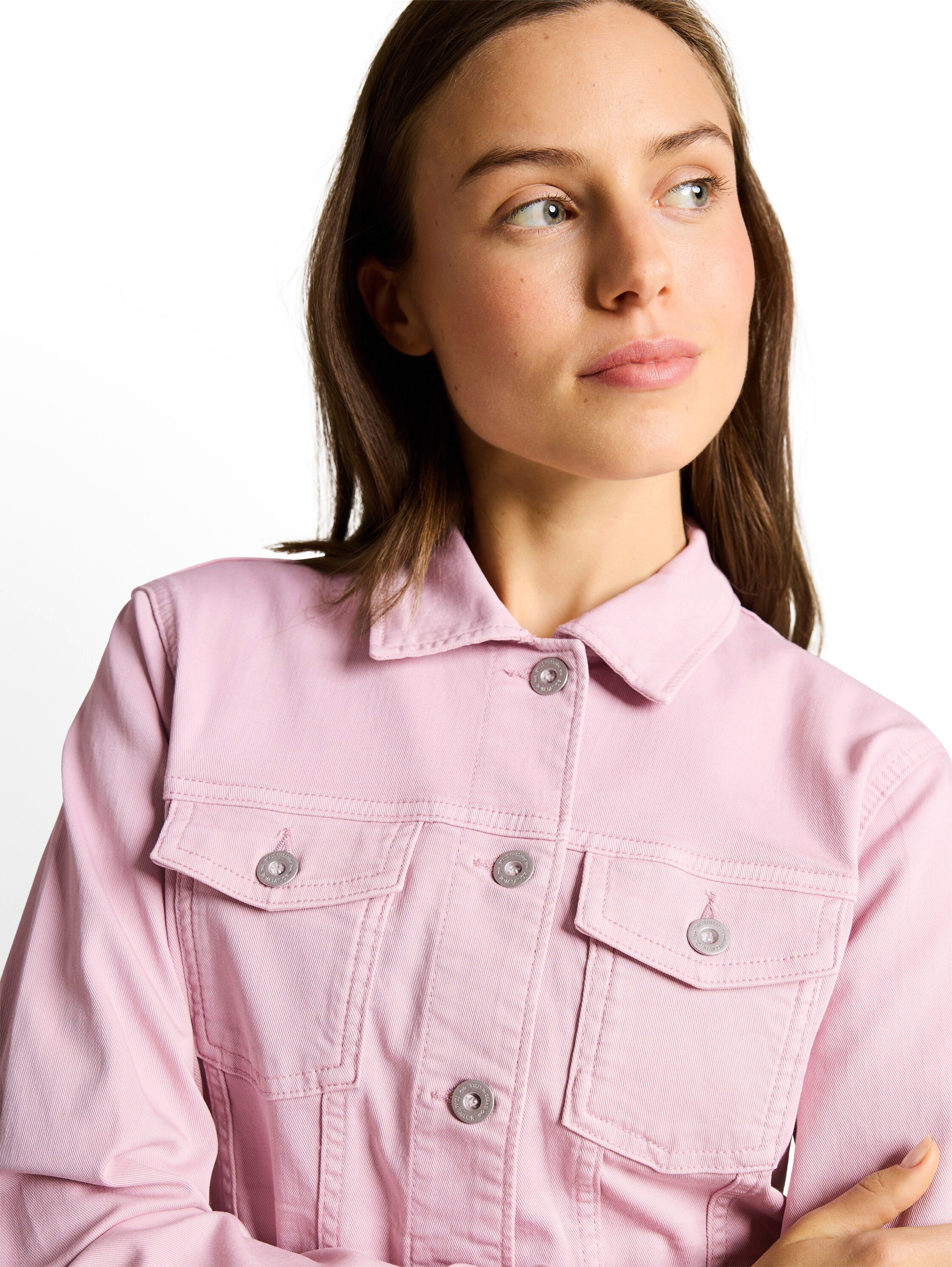TOM TAILOR Jeansjacke mit Knopfleiste und Stretch