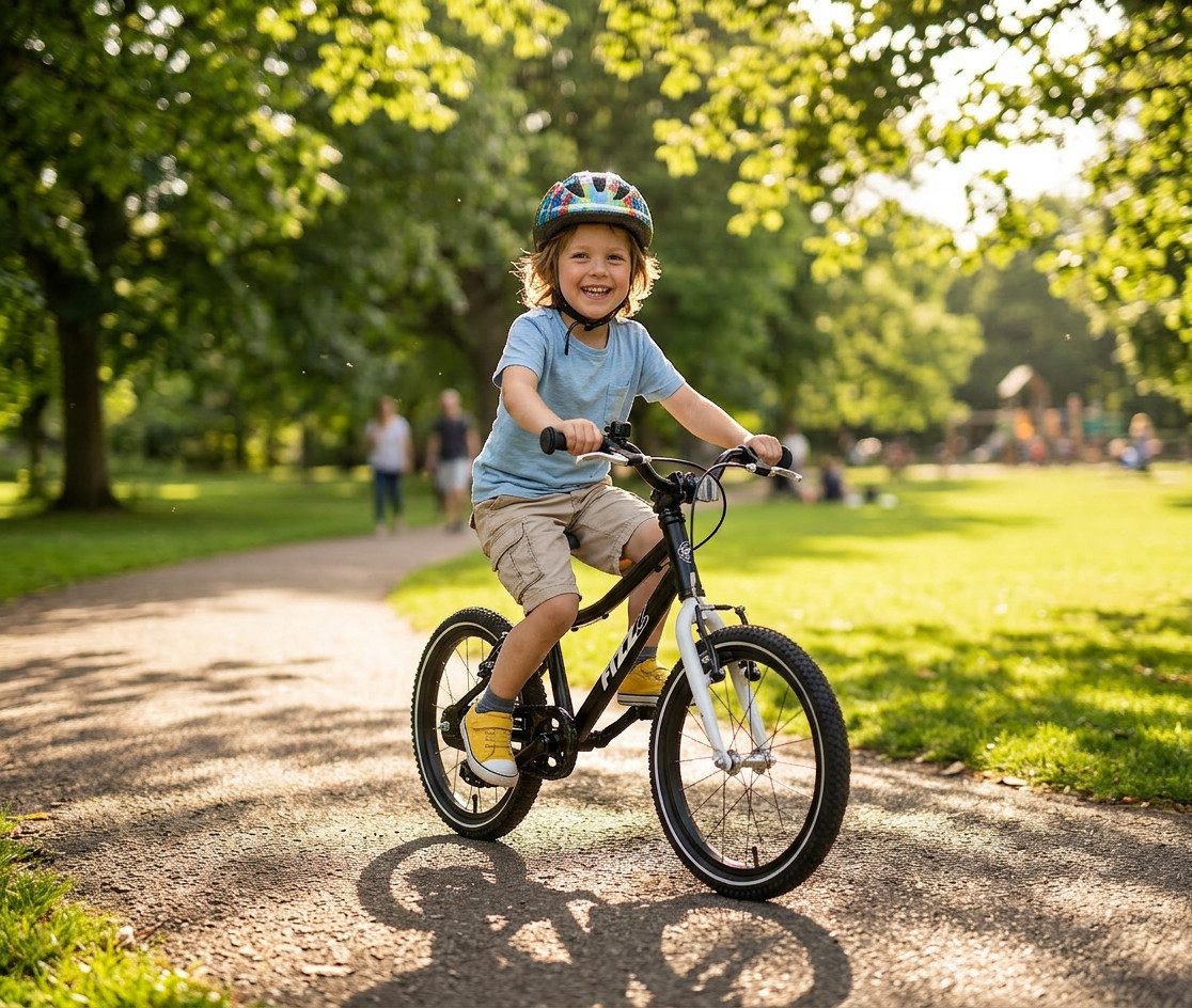 Bachtenkirch Kinderfahrrad FIZZ 16 Zoll Schwarz Matt Superleichtes Kinderrad Fahrrad ab 3 Jahre, Leicht (ca. 6 kg), Vormontiert, Qualitativ Hochwertig