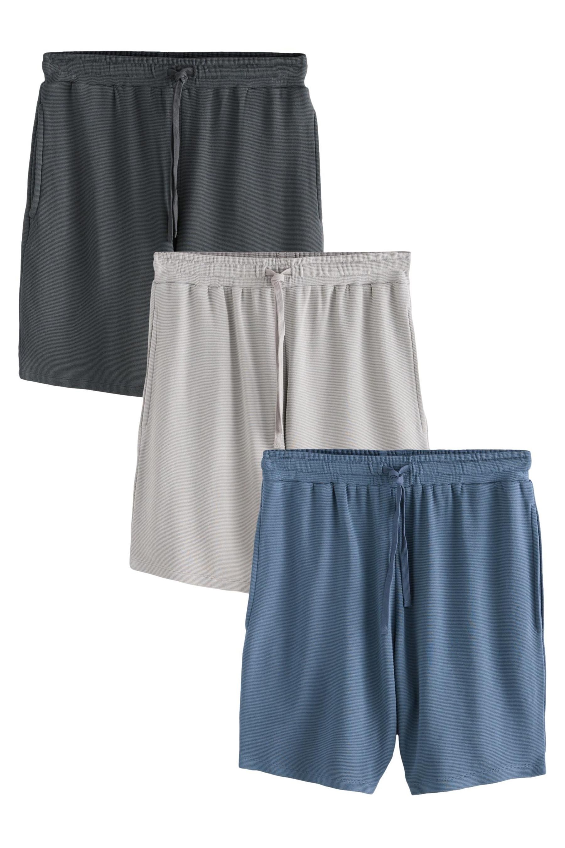 Pyjamahose Gerippte Ottoman Shorts aus Modal, 3er-Pack
