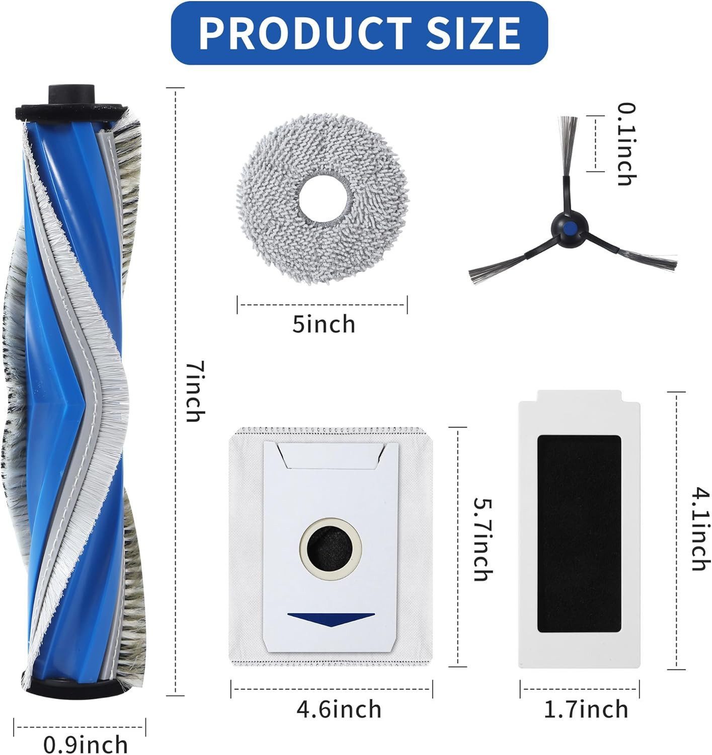 FELIXLEO Staubpinsel Zubehörset für Ecovacs Deebot T30 Omni / T30 Pro Omni, (19-tlg)