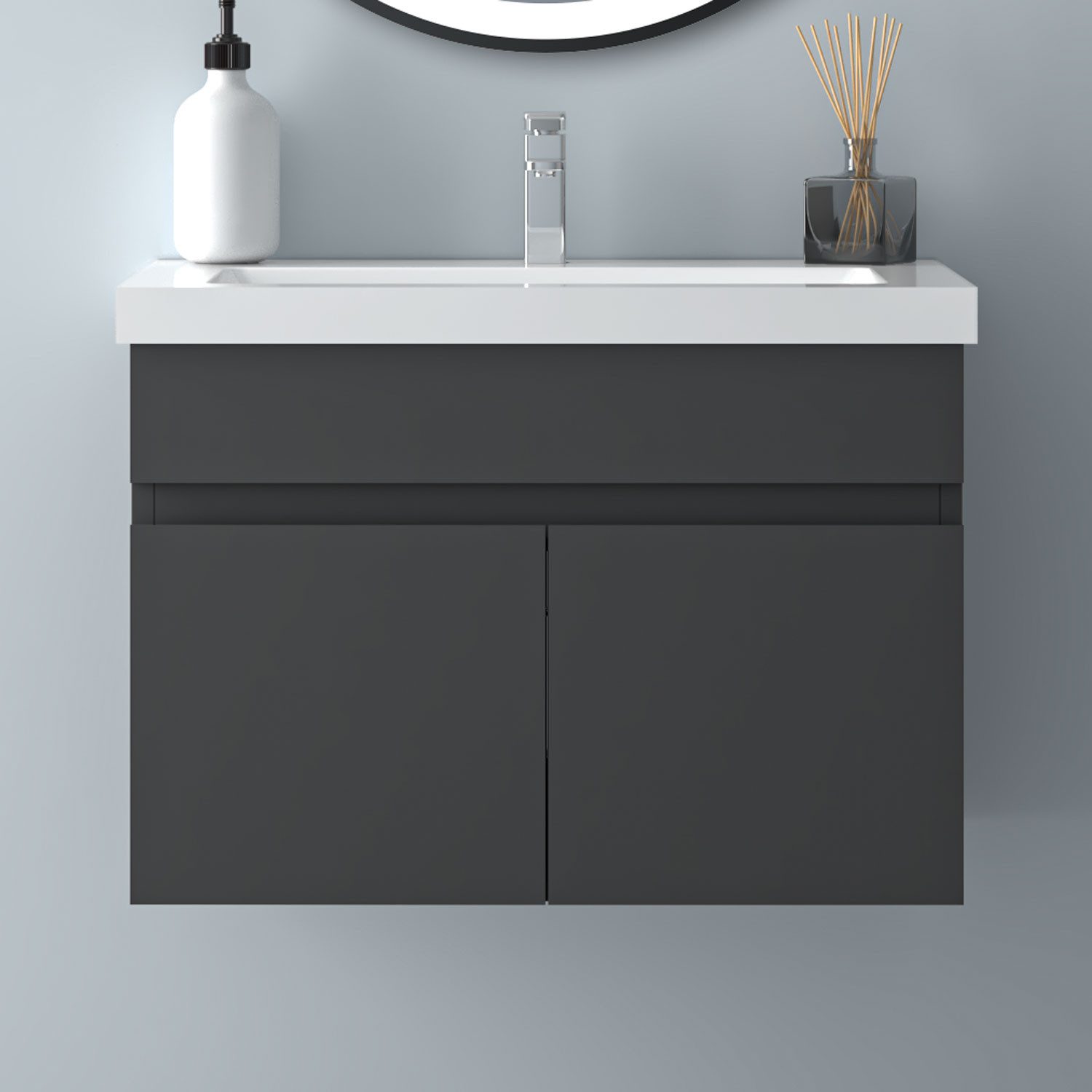 Aica Sanitär Waschtisch Unterschrank Waschbecken Waschtisch MDF Badmöbel Se günstig online kaufen