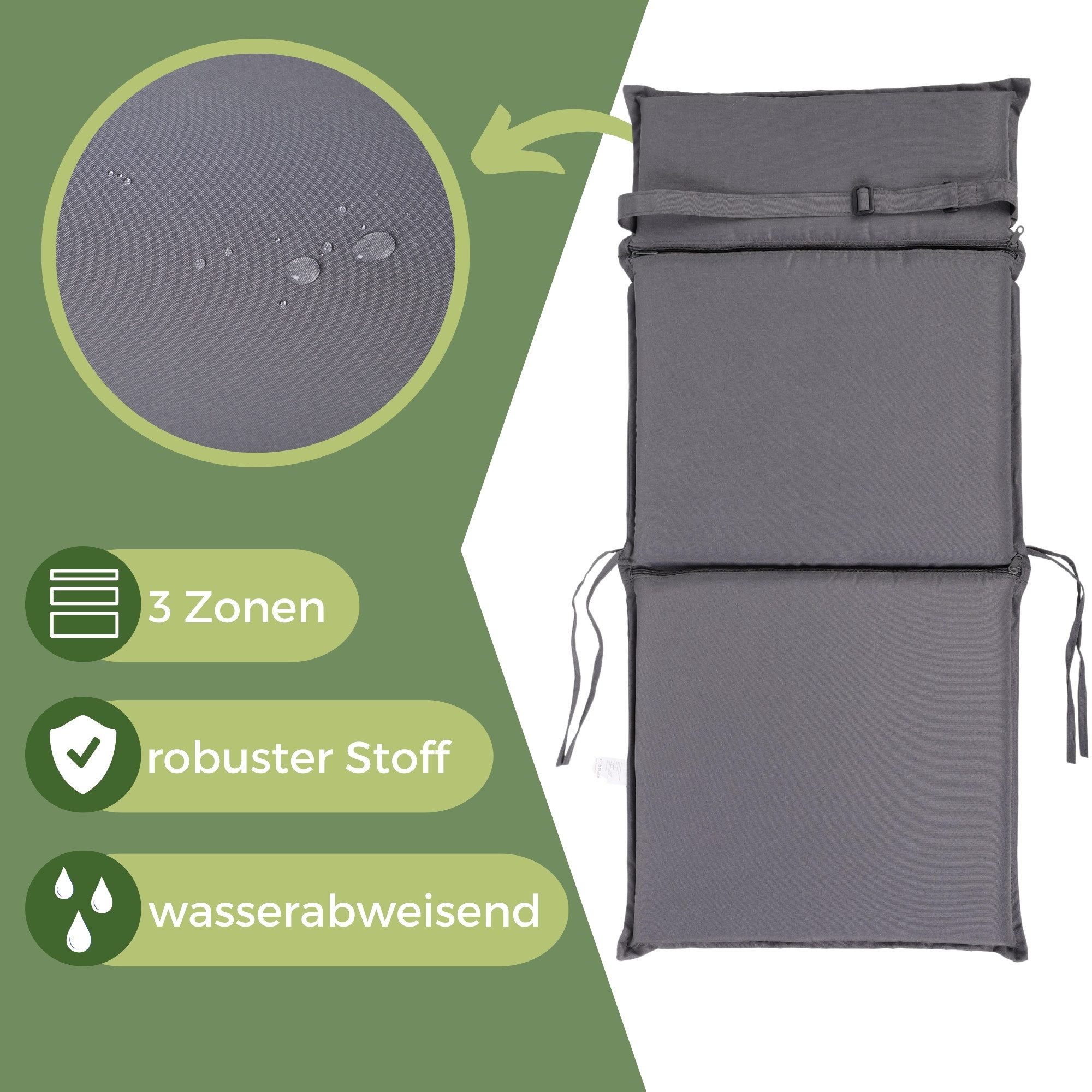 Albatros International Gartenstuhl Gartenstuhl KUBA stapelbar, 2er Set mit Sitzkissen Belastbar (2er Set), mit robustem Metallgestell und hoher Belastbarkeit –  – Bild 5 von 5