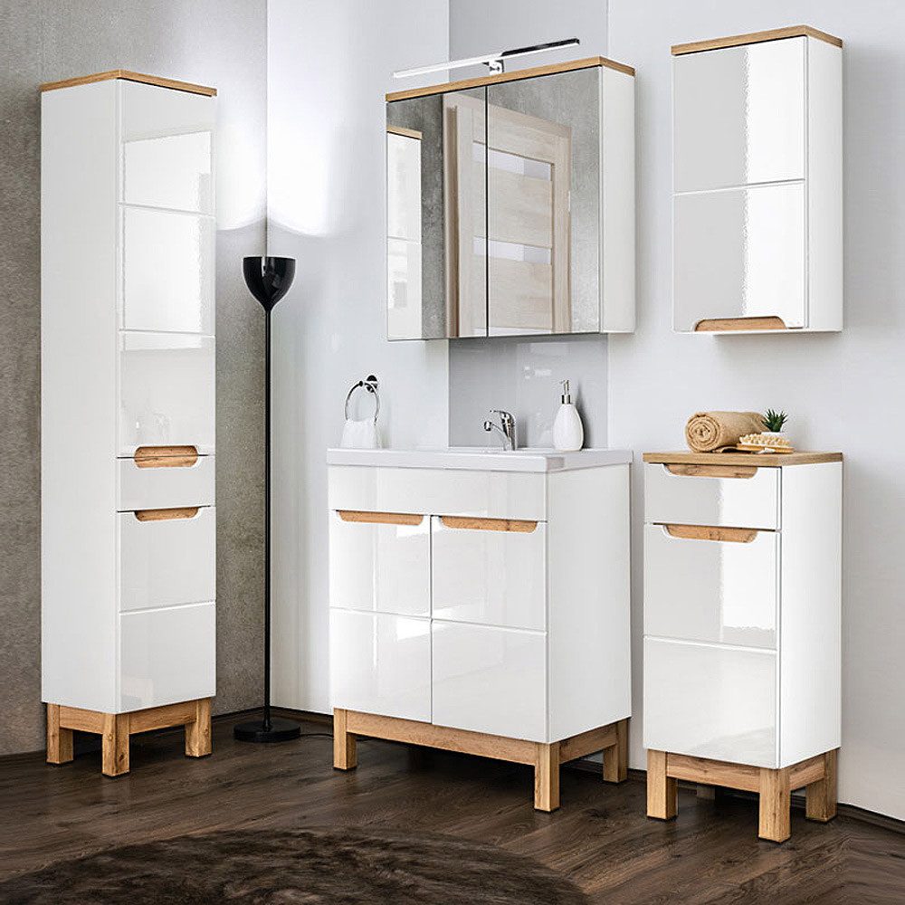 Lomadox Badmöbel-Set SOLNA-56, (Spar-Set, 7-St), weiß günstig online kaufen